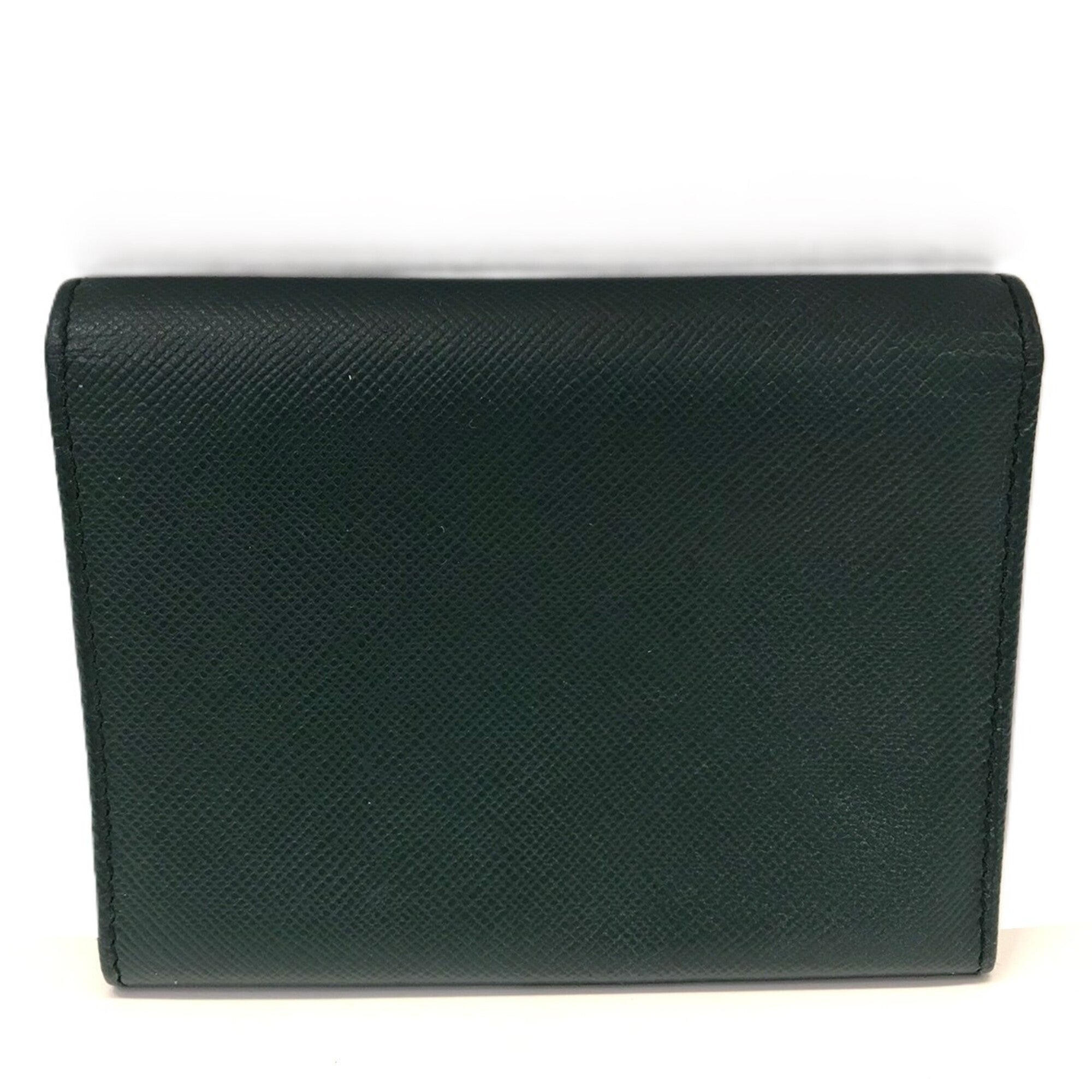 Prada Green Saffiano Triangle Wallet (Bi-Fold) (Pre-Owned)