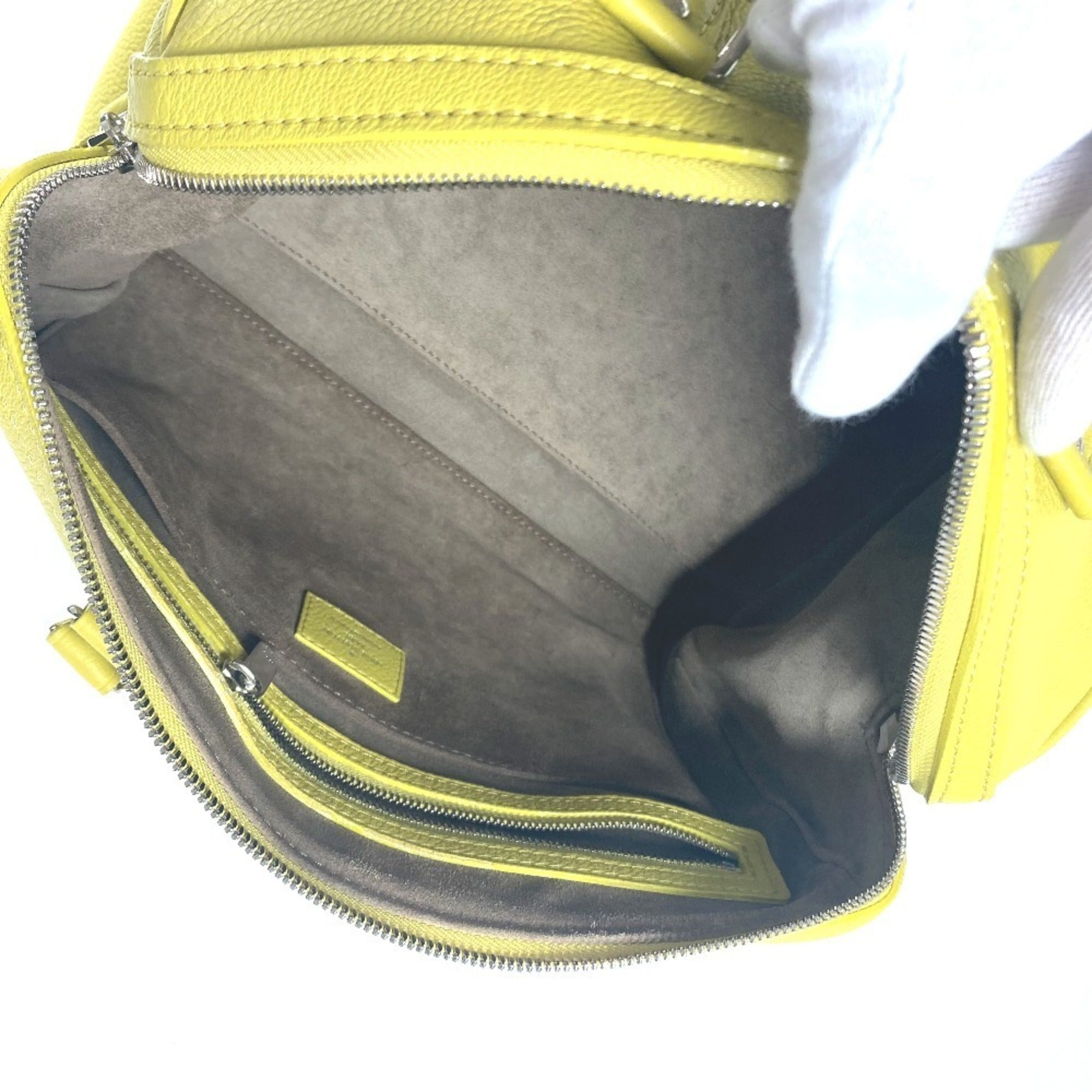 Louis Vuitton Pistache Yellow Leather Boston Bag Handbag Shoulder Bag (Pre-Owned)