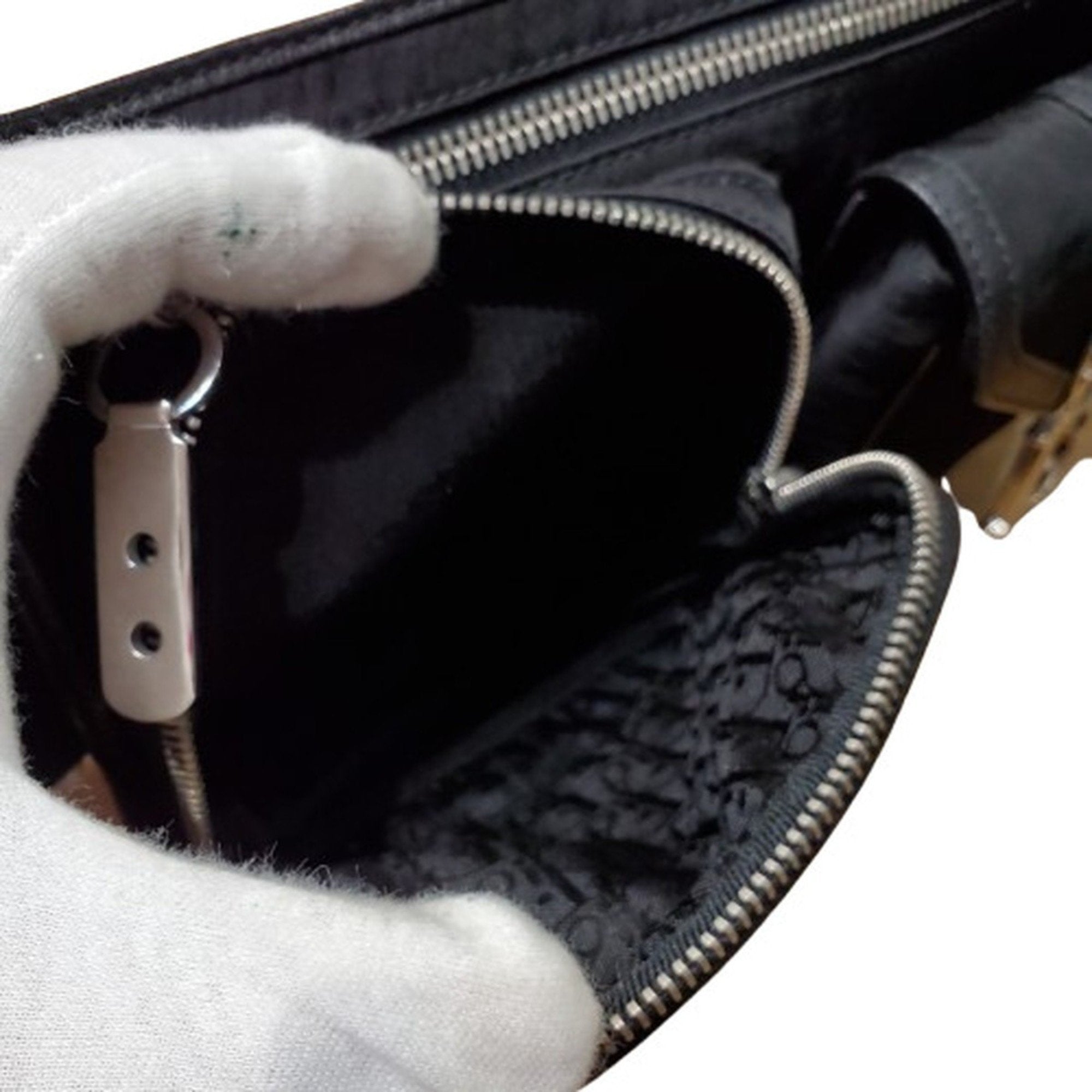 Christian Dior Black Nylon Leather Fanny Pack Sling Bag (Pre-Owned)