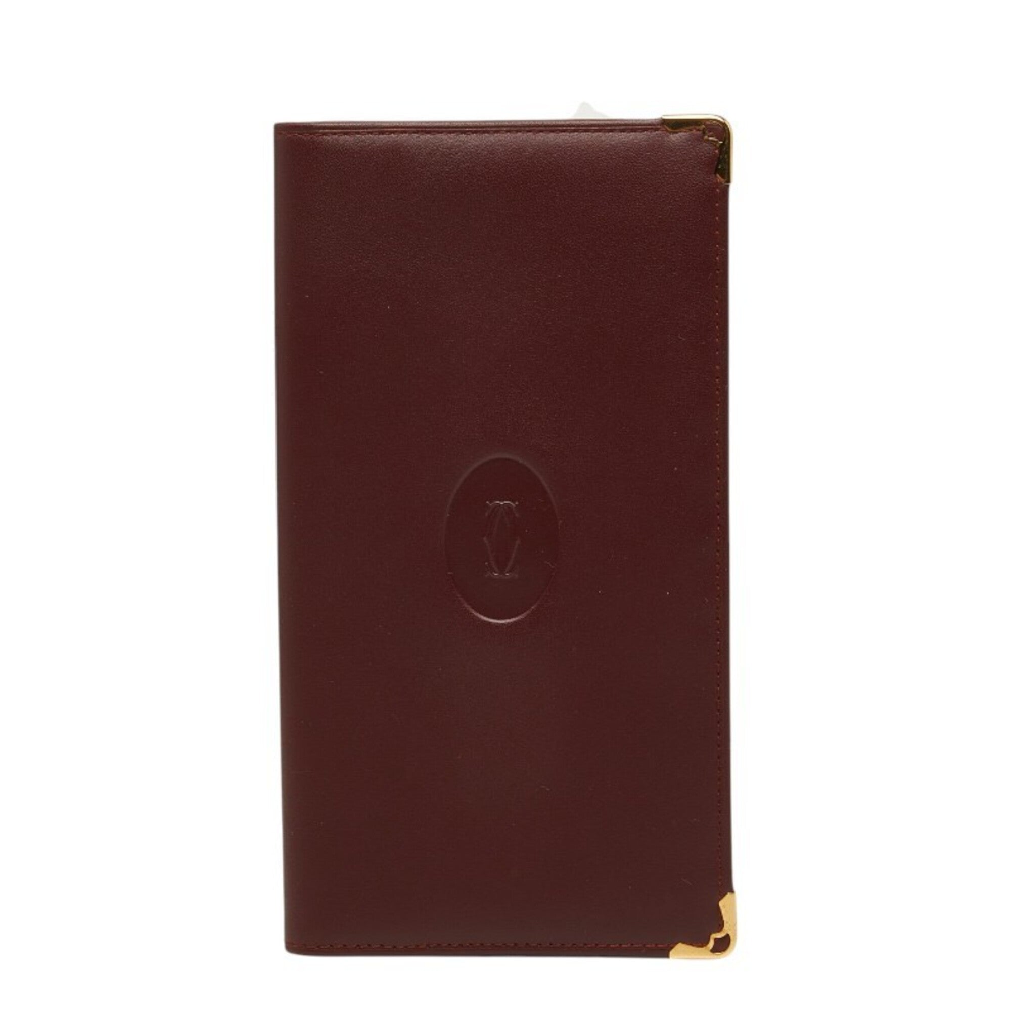 Cartier Must Bordeaux Leather Long Wallet (Bi-Fold) (Pre-Owned)
