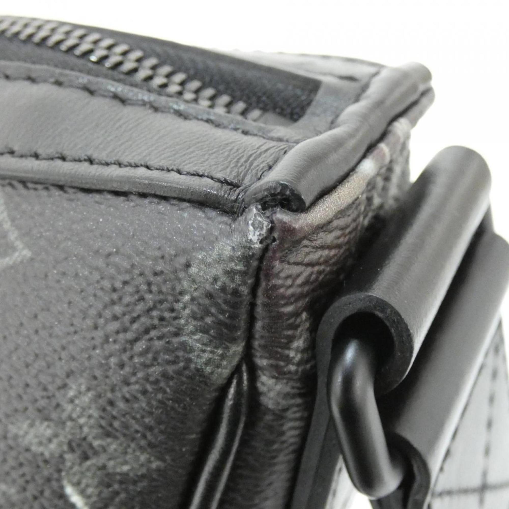 Louis Vuitton Black Silver Coated Canvas Shoulder Bag (Pre-Owned)