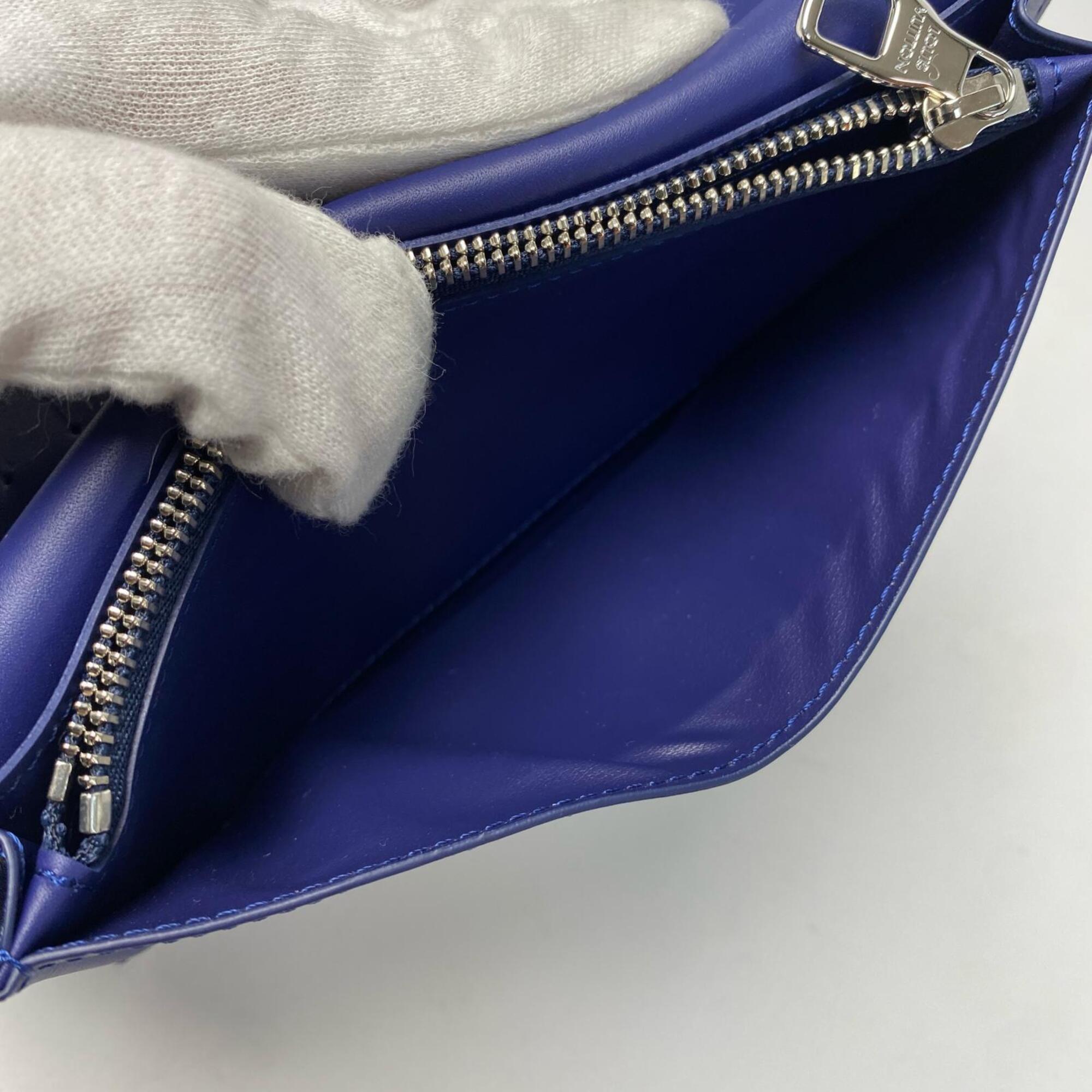 Louis Vuitton Blue Leather Long Wallet (Bi-Fold) (Pre-Owned)