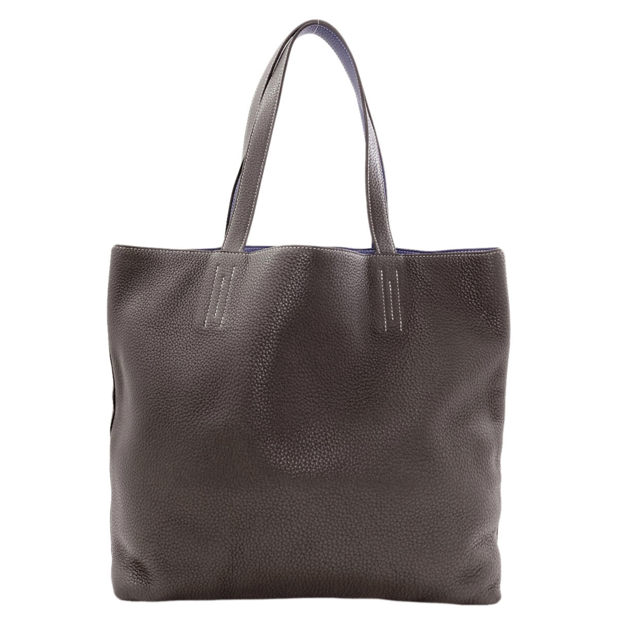 Hermes Blue Gray Leather Tote Bag (Pre-Owned)