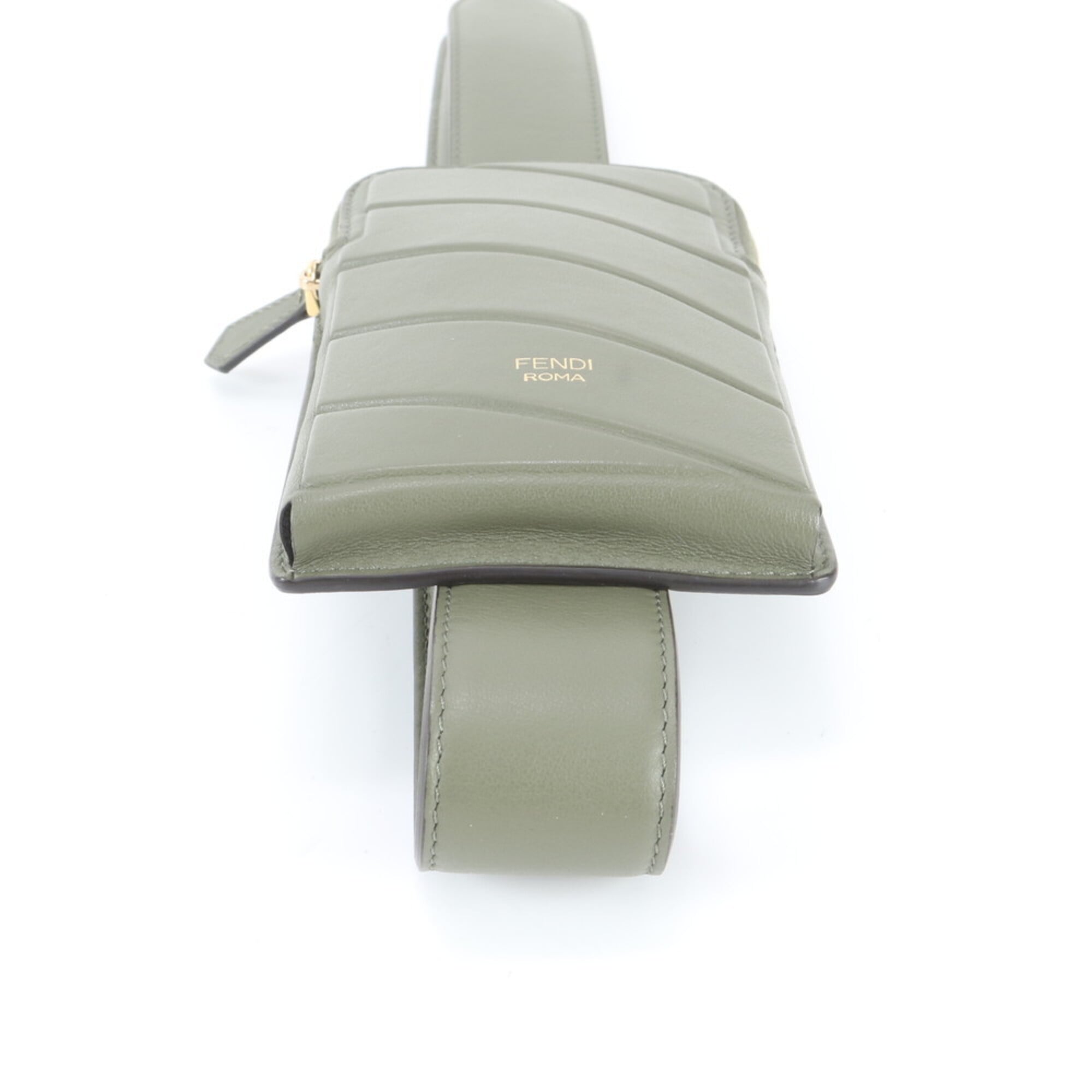 Fendi Green Khaki Leather Handbag Sling Bag (Pre-Owned)