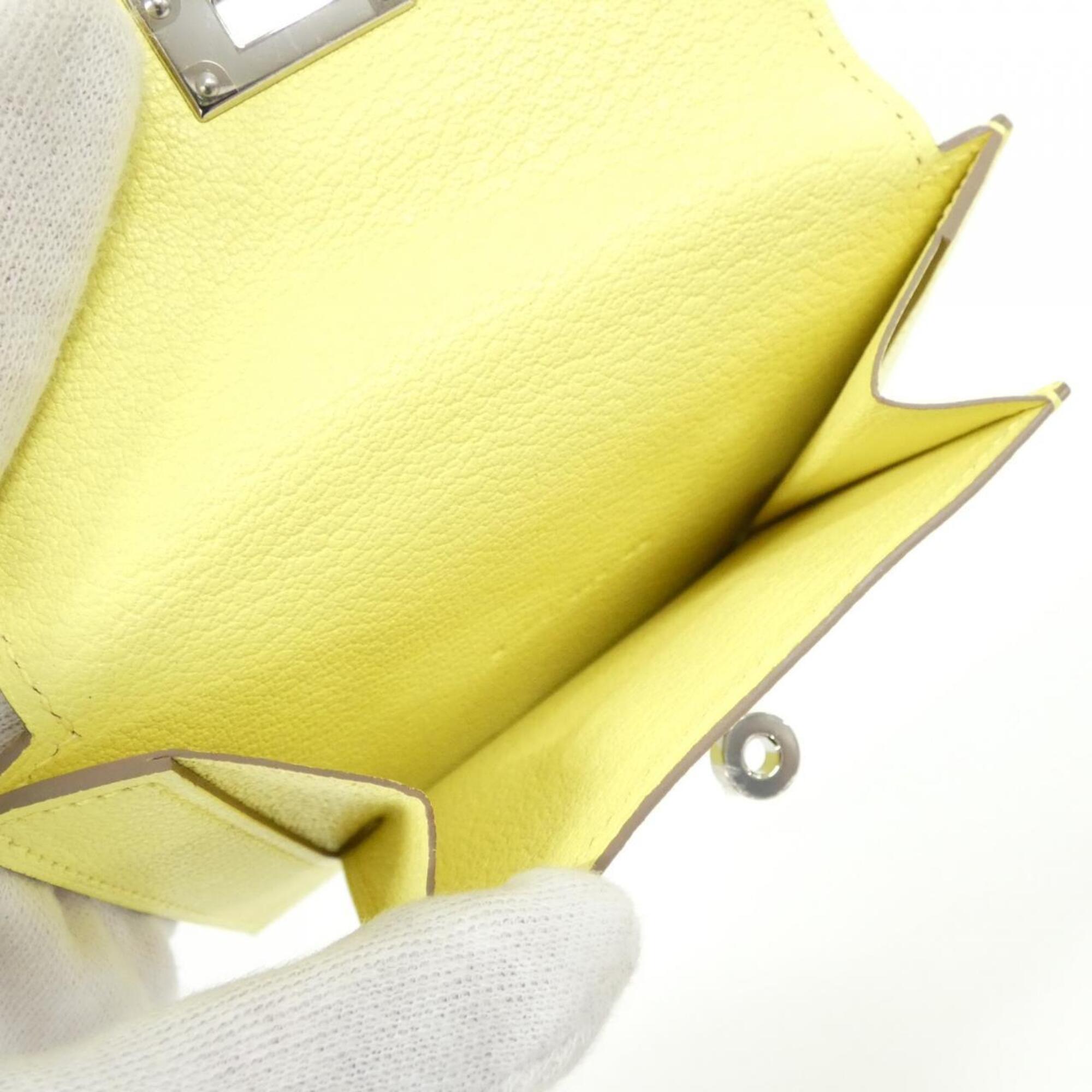 Hermes Yellow Chevre Leather Card Wallet (Pre-Owned)