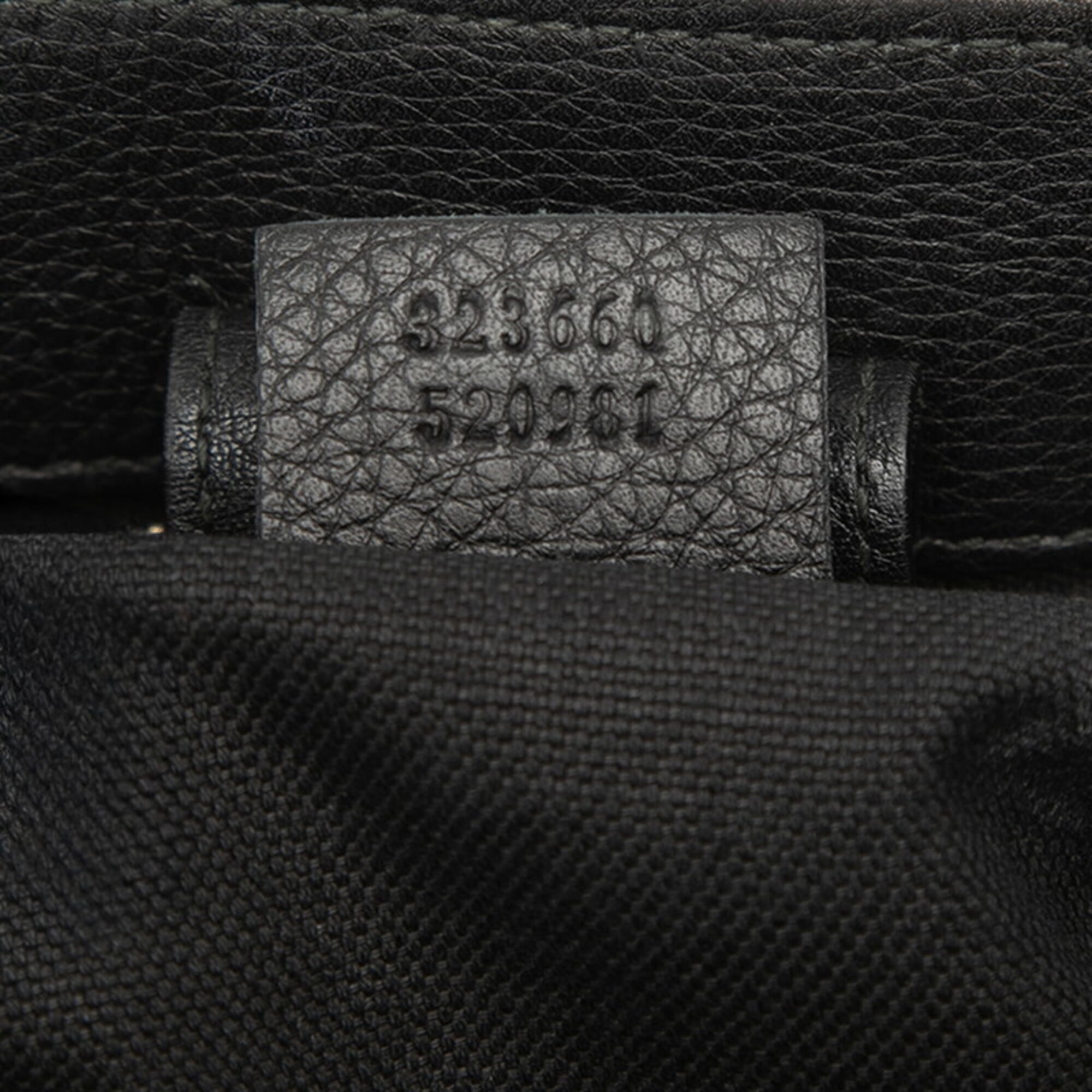 Gucci Black Leather Handbag Shoulder Bag (Pre-Owned)