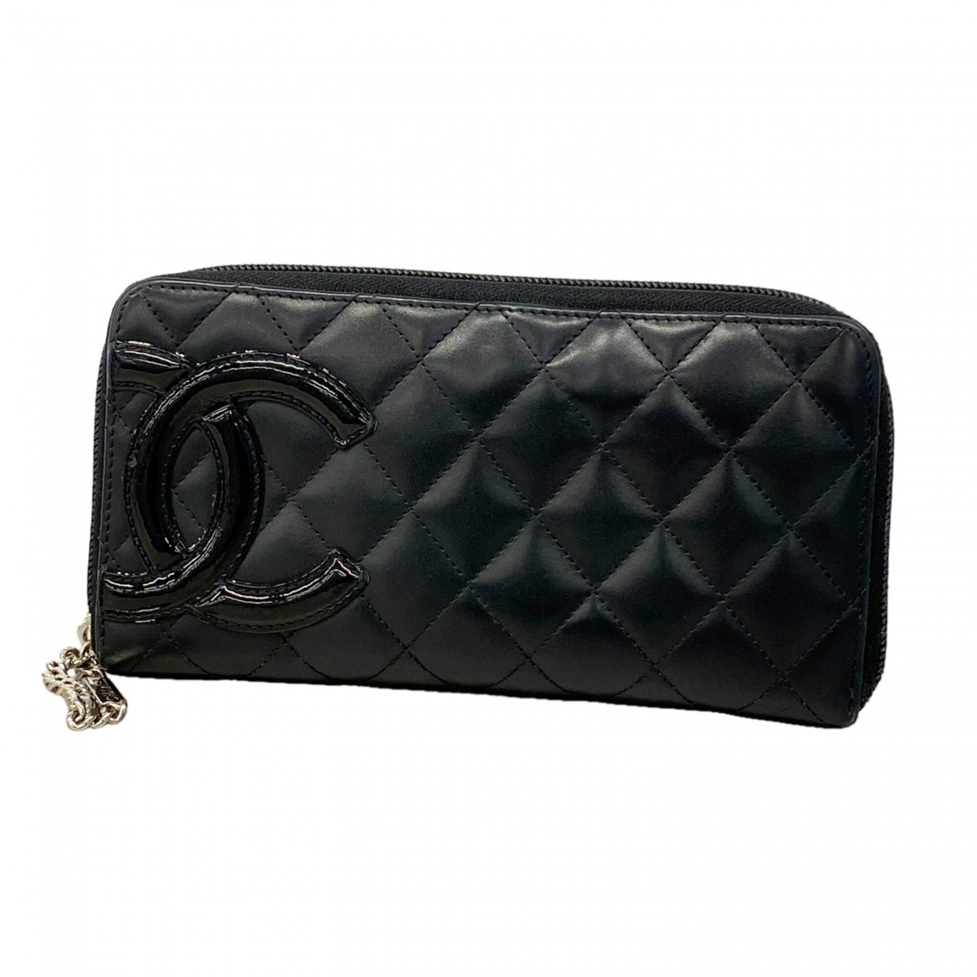 Chanel Black Leather Long Wallet (Bi-Fold) (Pre-Owned)