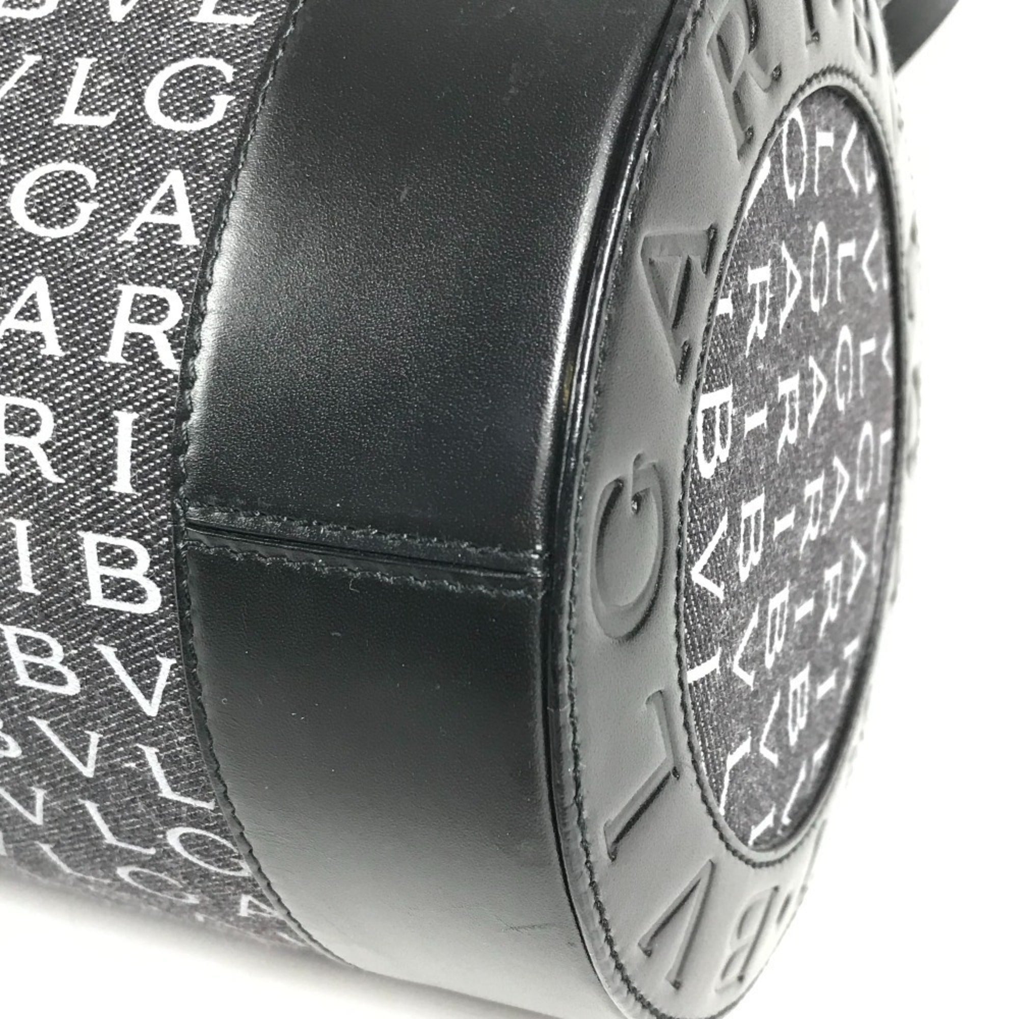 Bvlgari Black Canvas Leather Pochette Shoulder Bag (Pre-Owned)