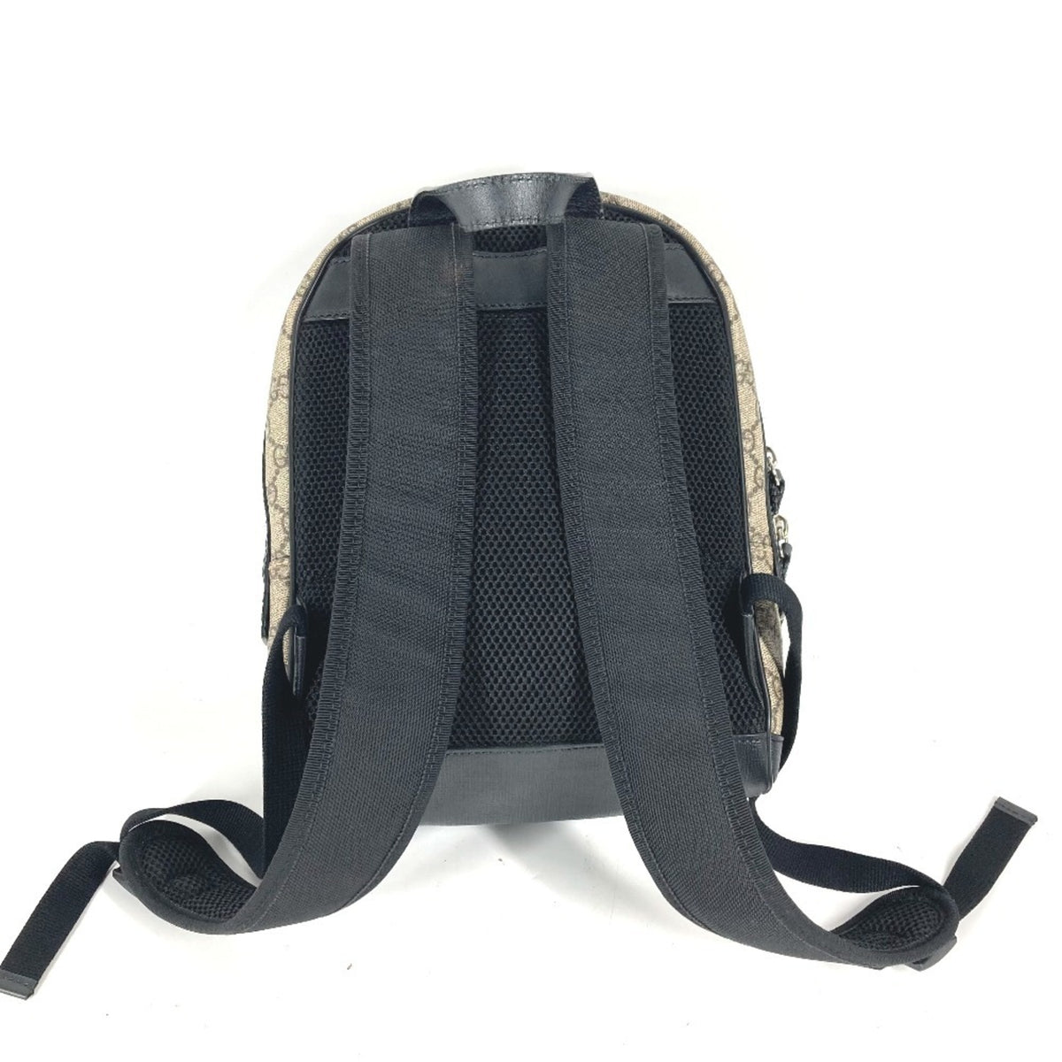 Gucci Beige Black Gg Supreme Backpack (Pre-Owned)