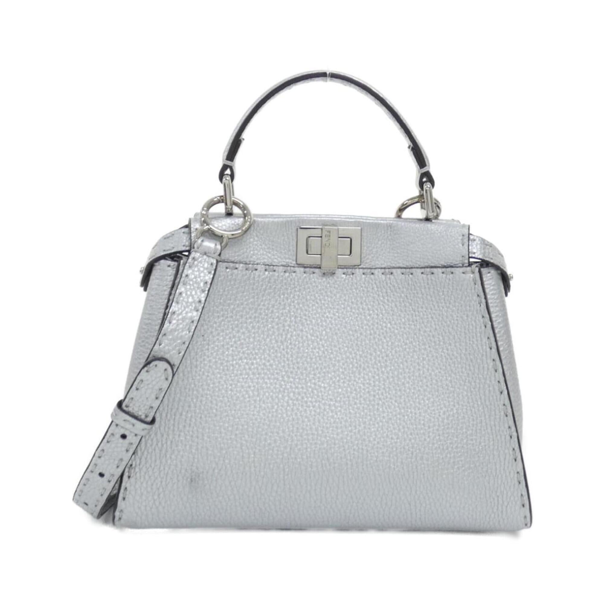 Fendi Silver Leather Handbag (Pre-Owned)