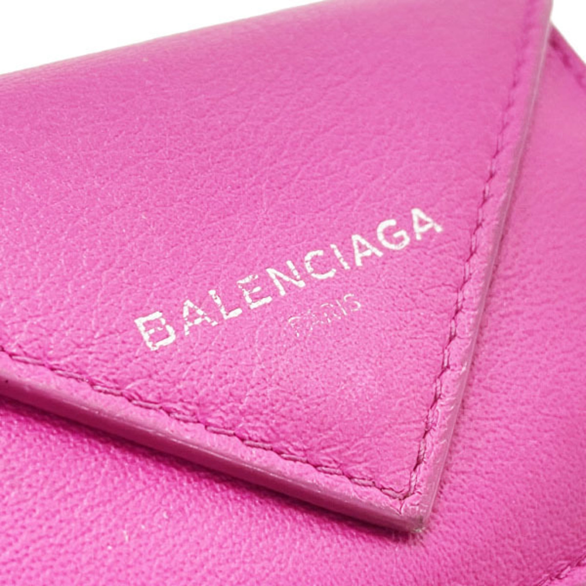 Balenciaga Pink Leather Wallet (Tri-Fold) (Pre-Owned)