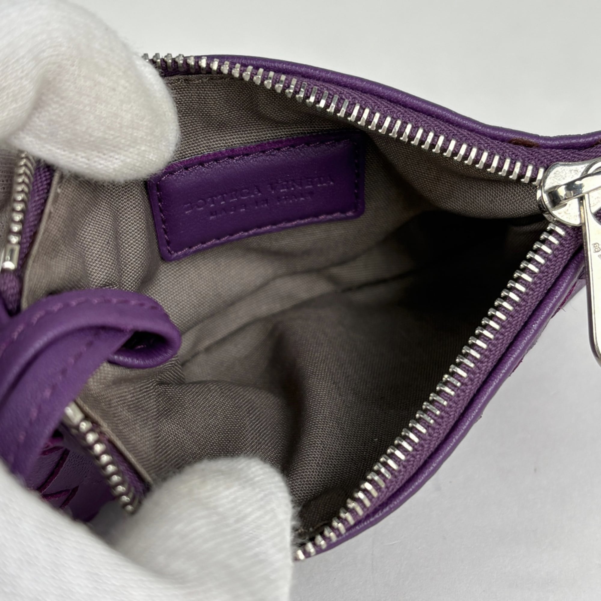 Bottega Veneta Purple Leather Coin Purse/Coin Case (Pre-Owned)