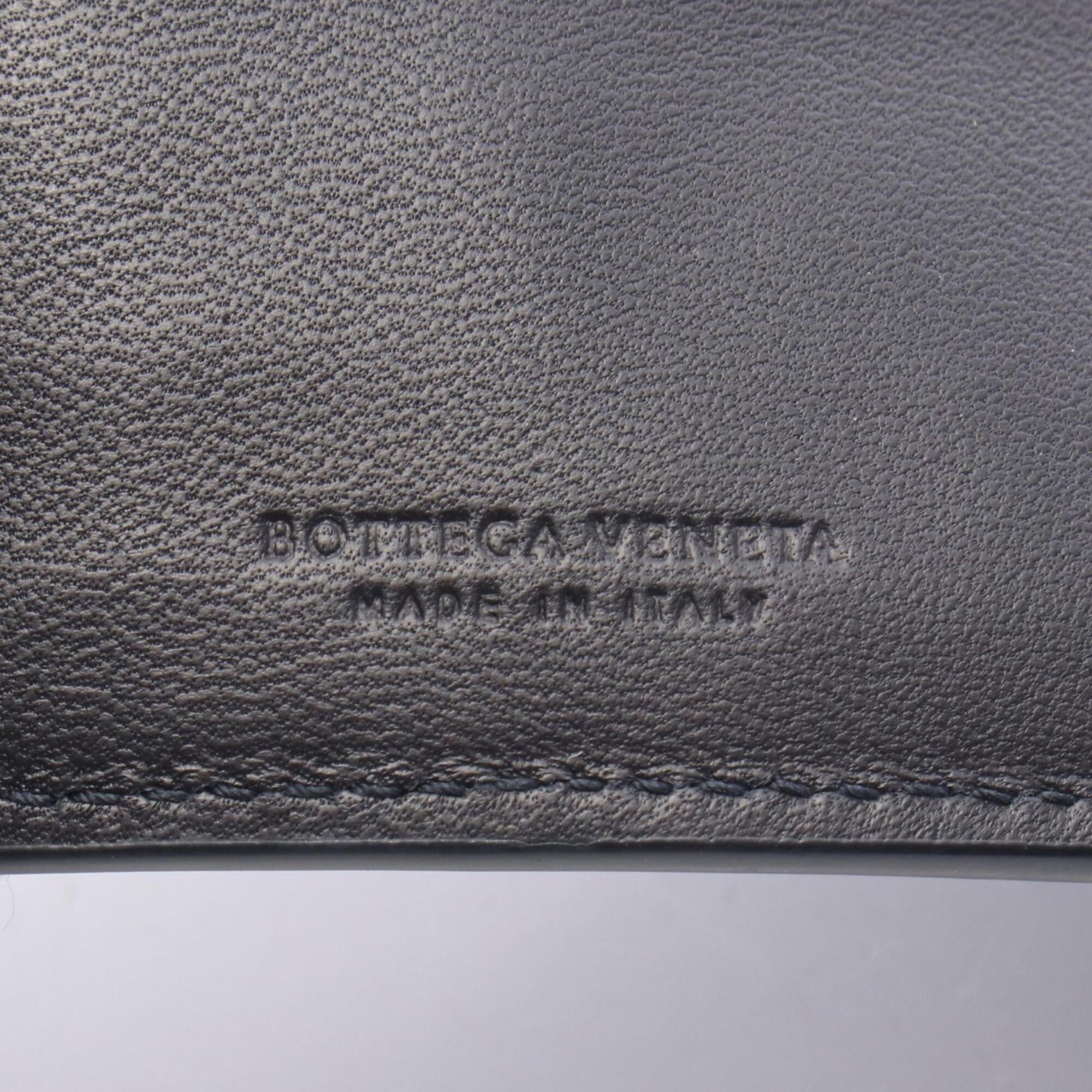 Bottega Veneta Black Gray Intrecciato Wallet (Bi-Fold) (Pre-Owned)