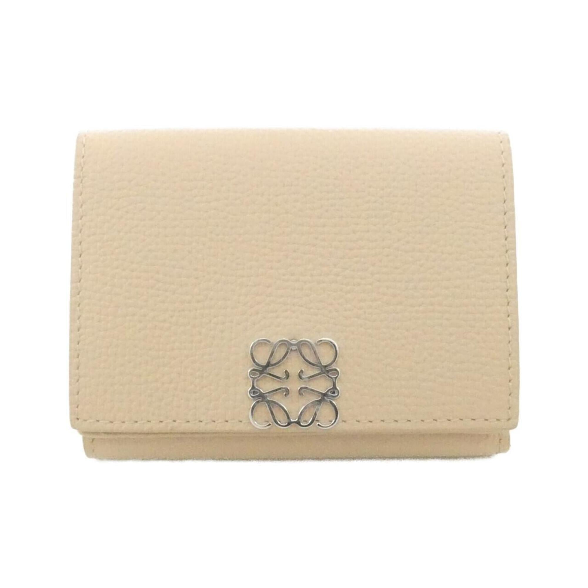 Loewe Beige Leather Wallet (Tri-Fold) (Pre-Owned)