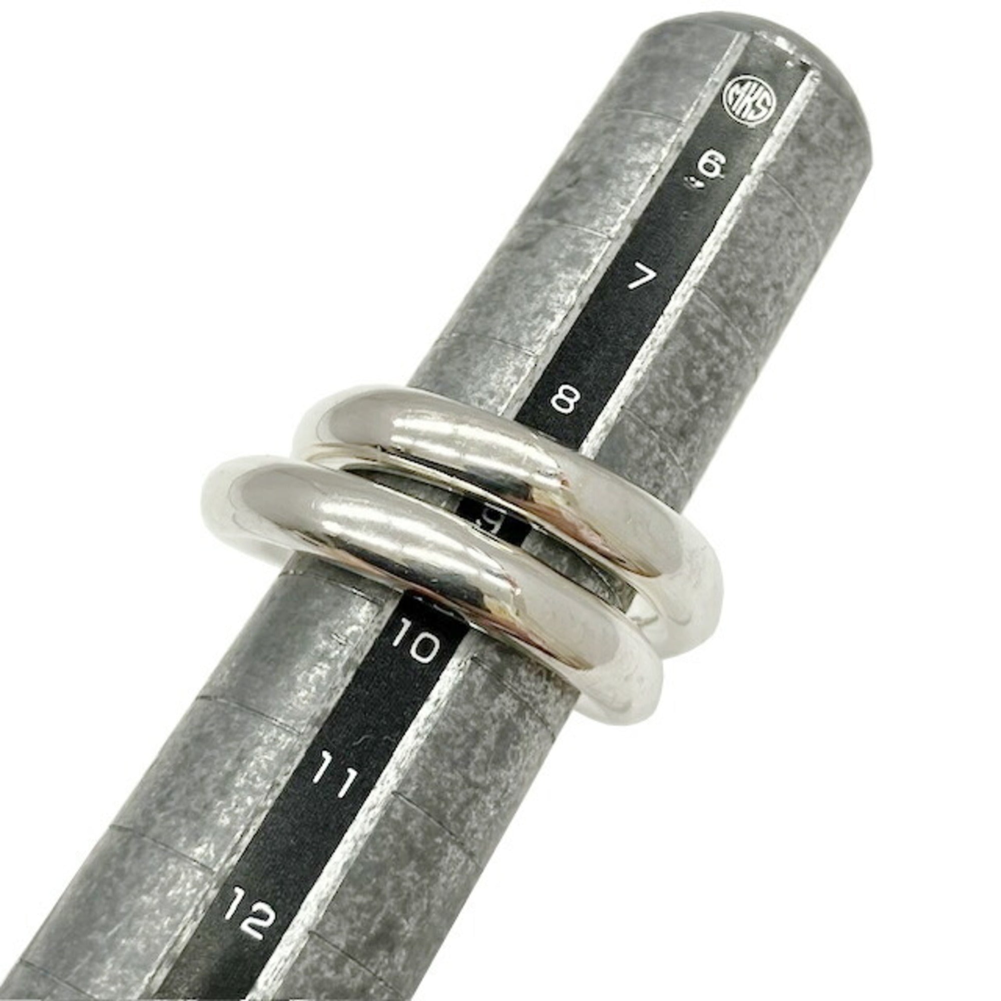 Hermes Silver Silver 925 Band Ring (Pre-Owned)