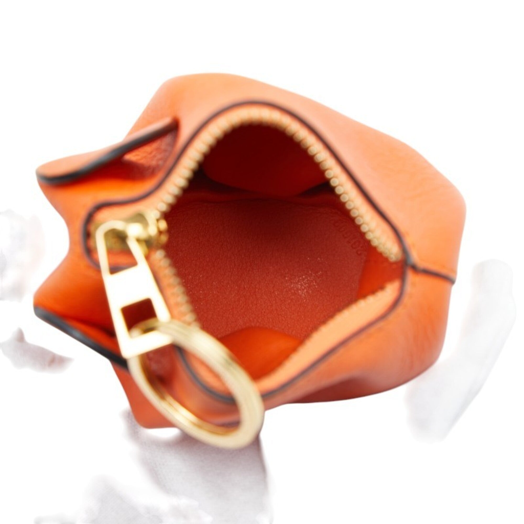 Loewe Orange Leather Coin Purse/Coin Case (Pre-Owned)