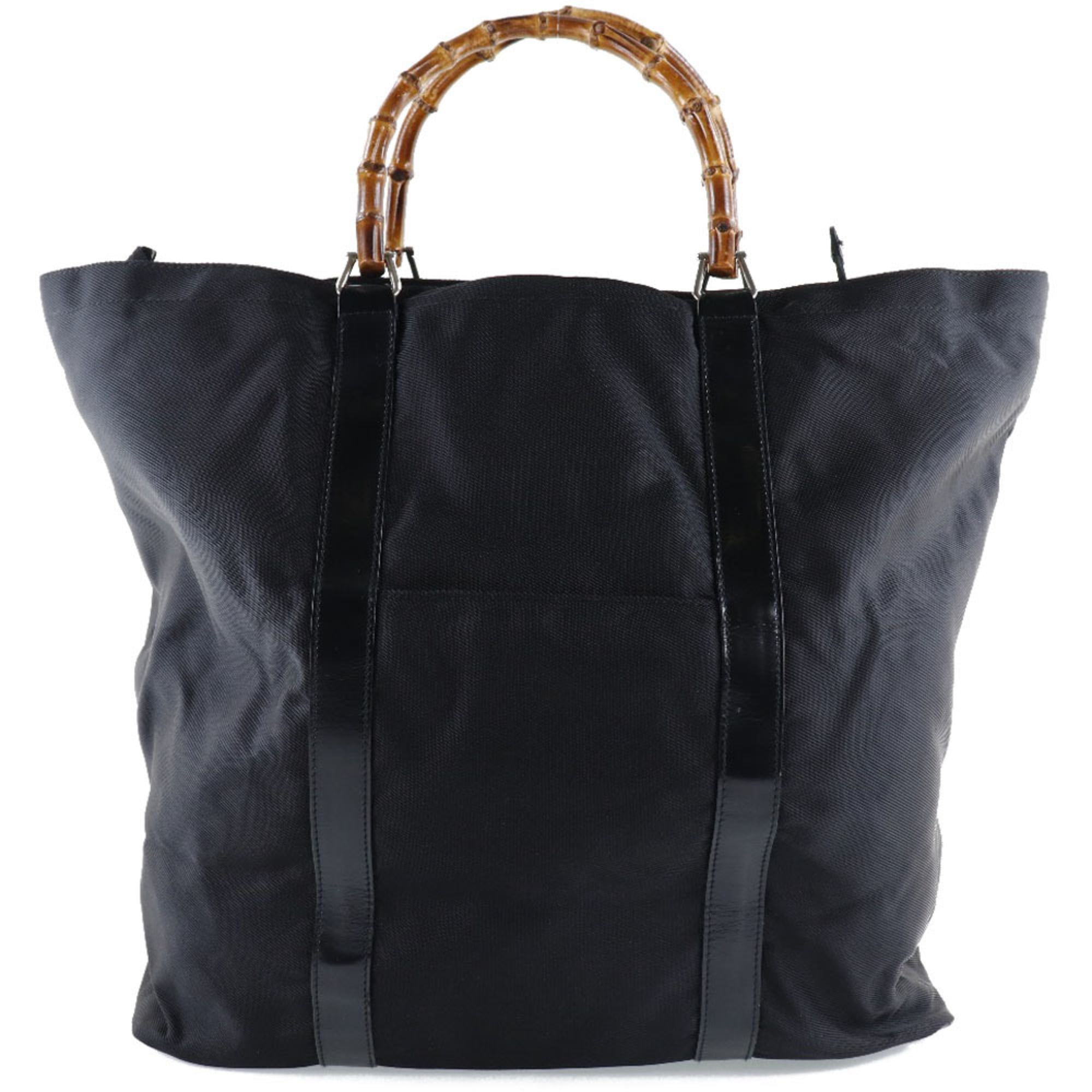 Gucci Black Brown Nylon Canvas Tote Bag (Pre-Owned)