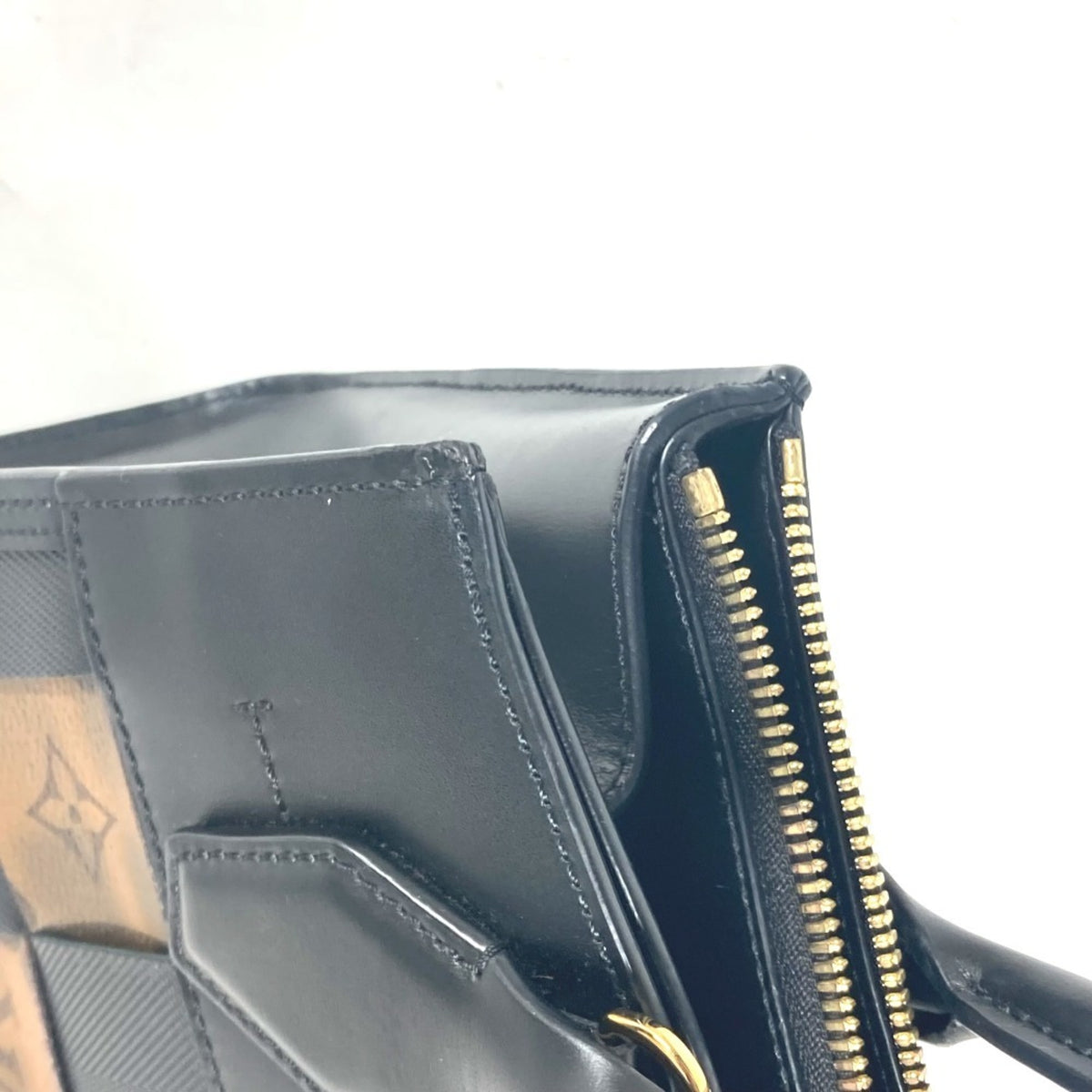 Louis Vuitton Black Brown Leather Handbag Shoulder Bag (Pre-Owned)