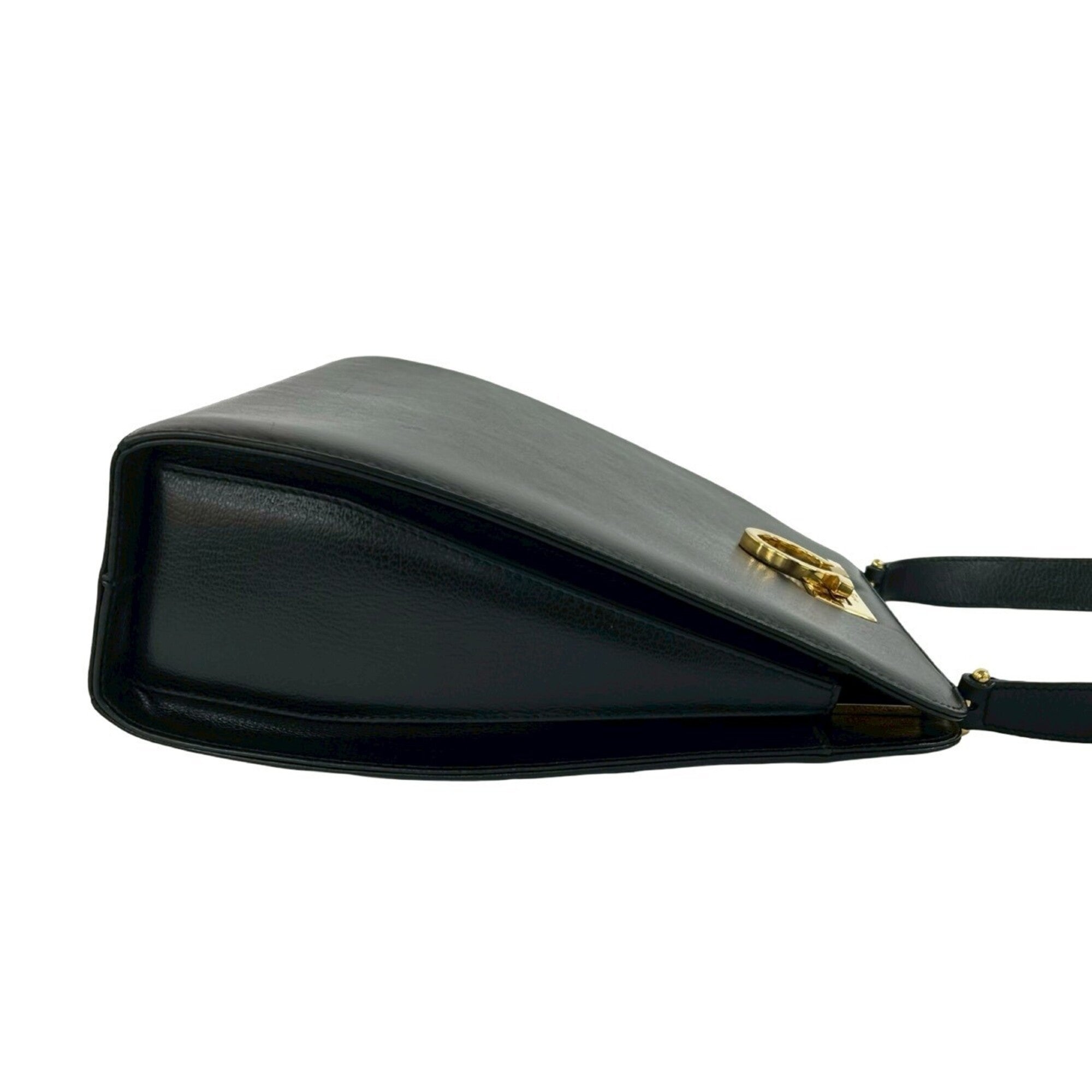 Salvatore Ferragamo Black Leather Shoulder Bag (Pre-Owned)
