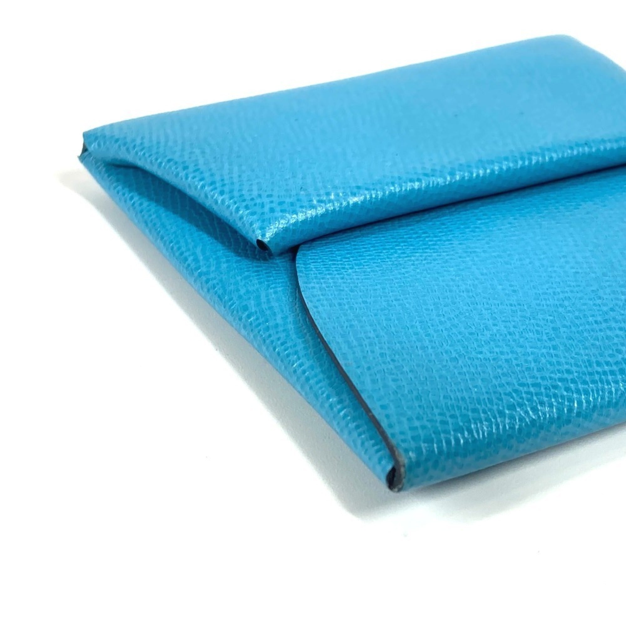 Hermes Blue Leather Coin Purse/Coin Case (Pre-Owned)