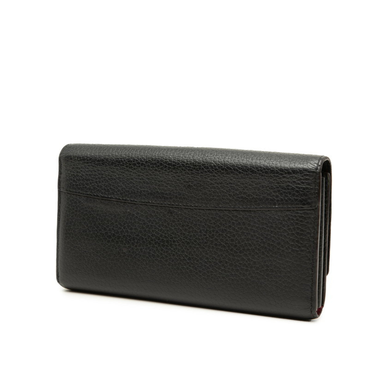 Louis Vuitton Black Noir Leather Long Wallet (Bi-Fold) (Pre-Owned)