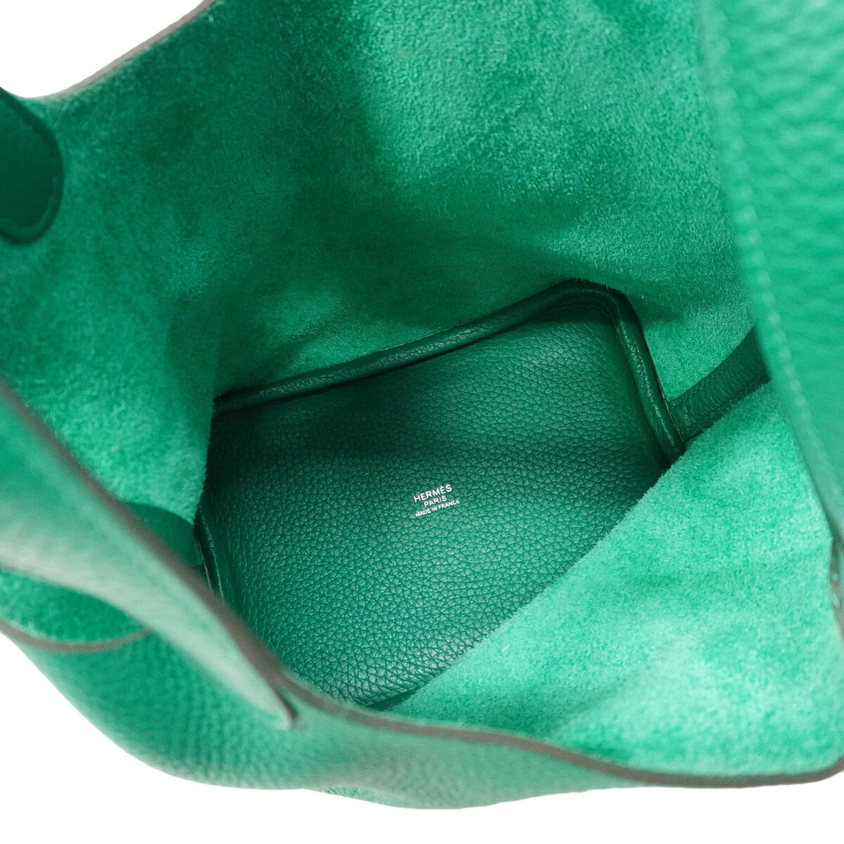 Hermes Green Taurillon Clemence Leather Handbag (Pre-Owned)