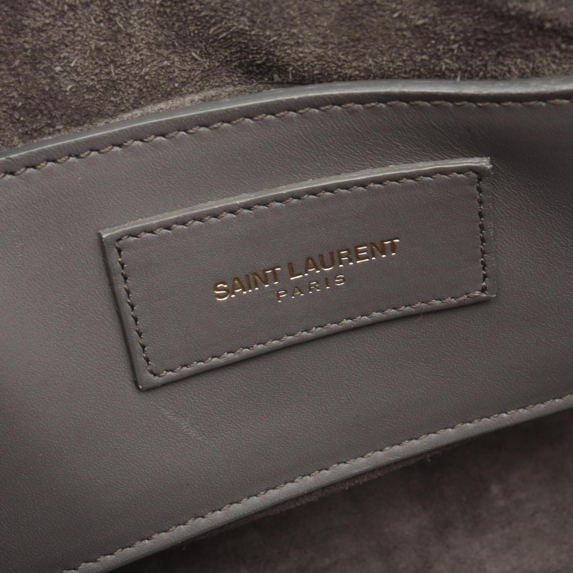 Yves Saint Laurent Gray Leather Handbag (Pre-Owned)
