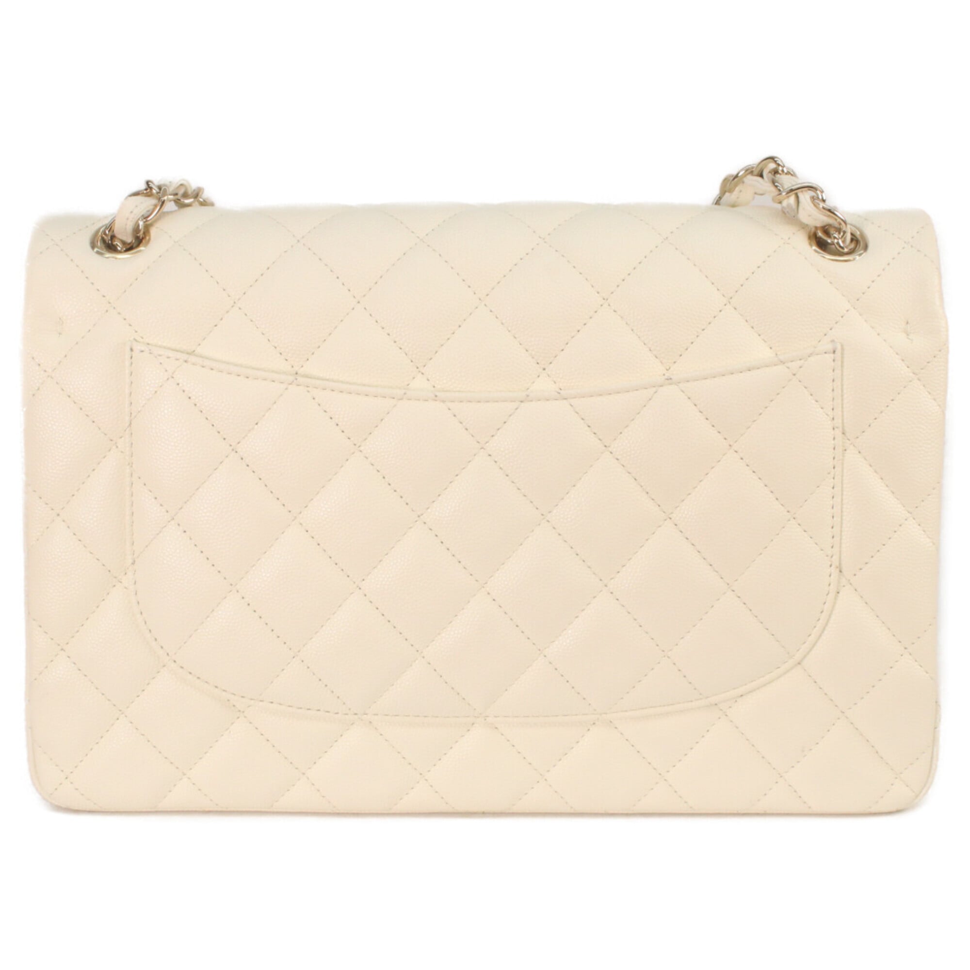 Chanel Ivory Grained Calfskin Shoulder Bag (Pre-Owned)