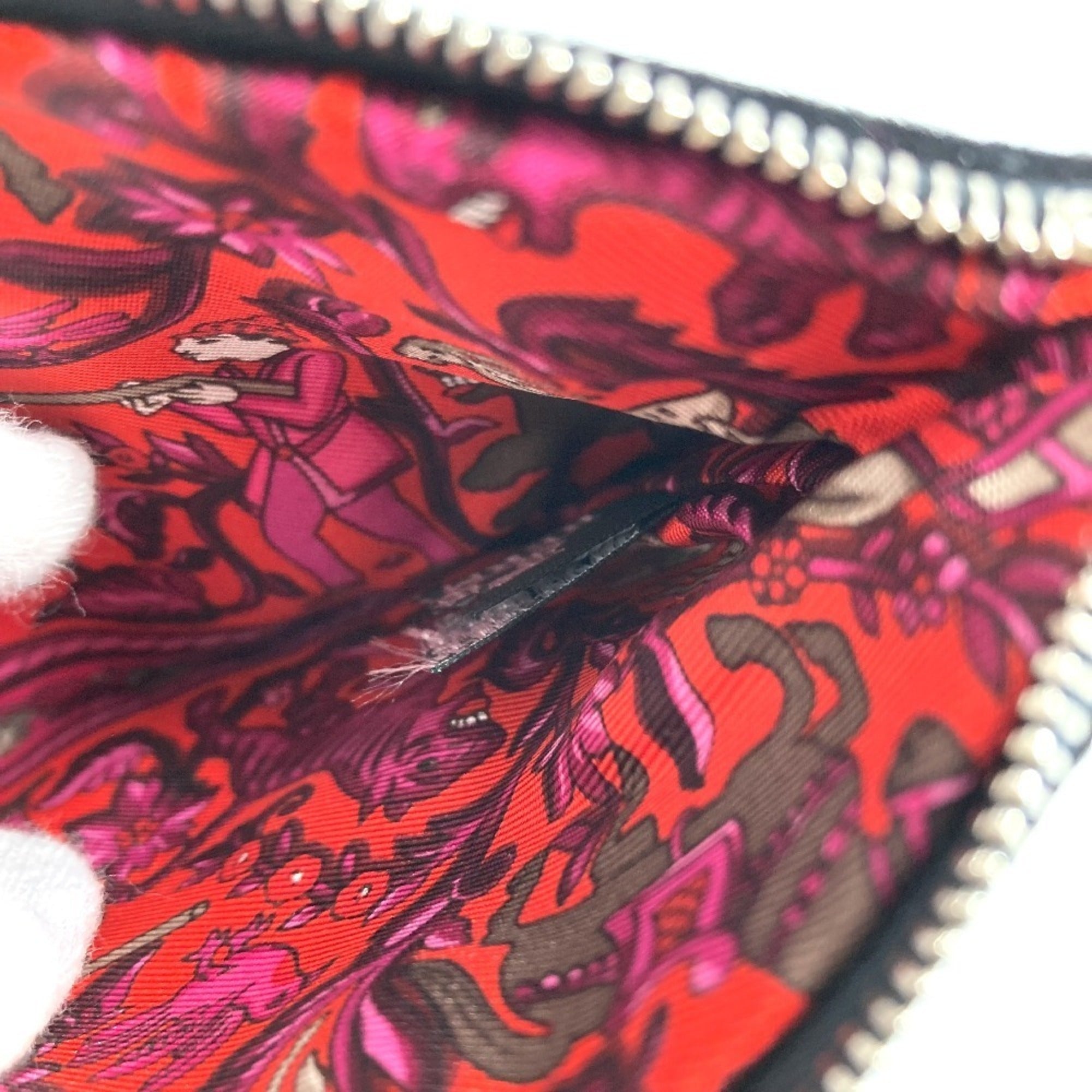 Hermes Sellier Black Multi-Color Felt Silk Pouch Wash Bag (Pre-Owned)