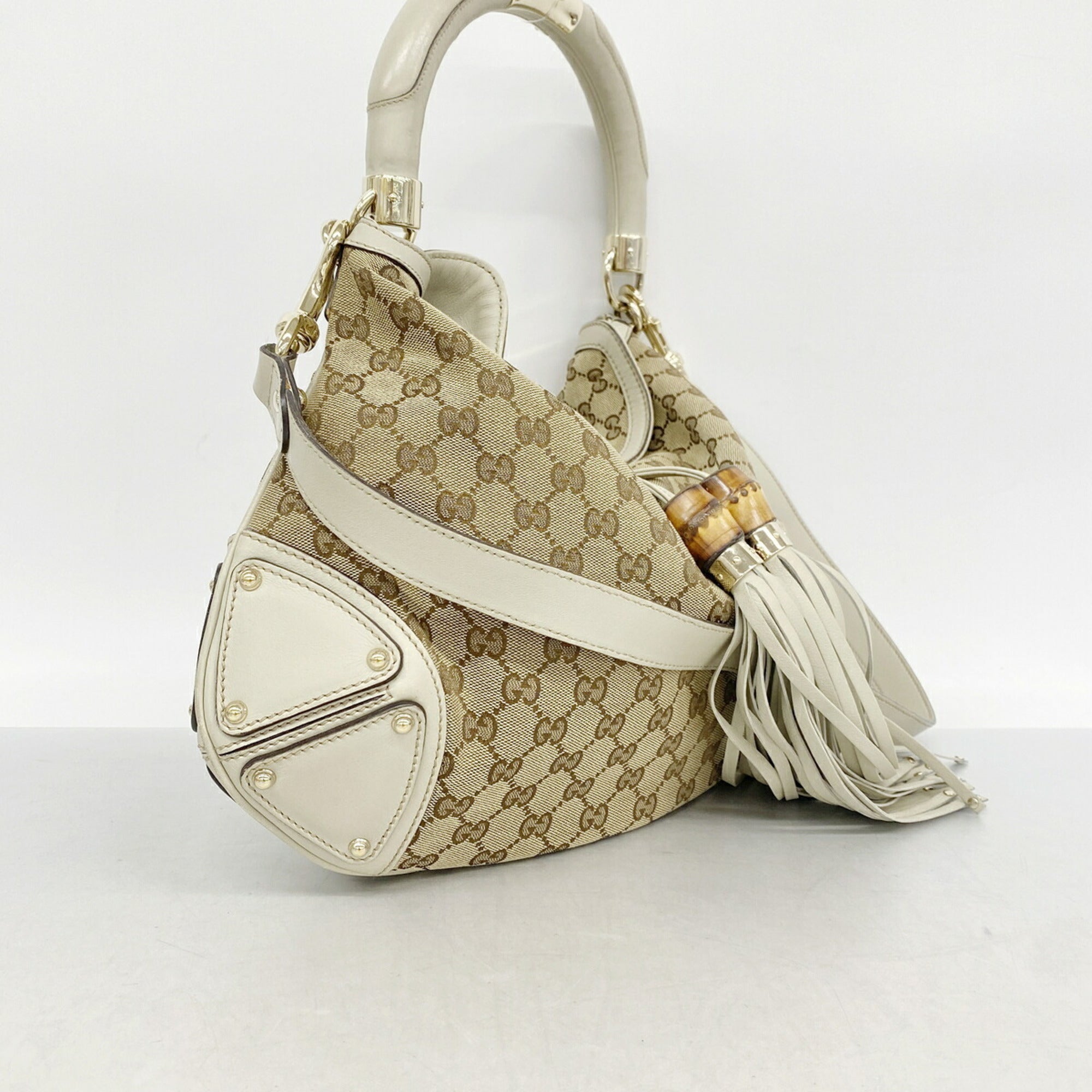 Gucci Brown Canvas Handbag (Pre-Owned)