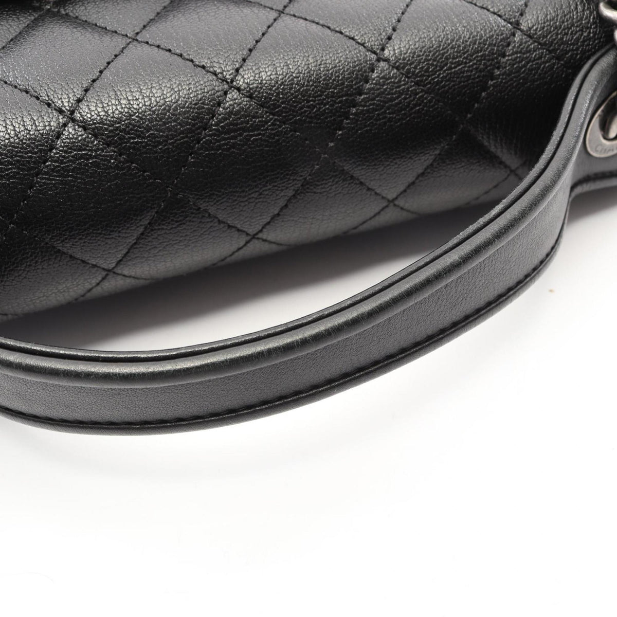 Chanel Black Grained Calfskin Handbag Shoulder Bag (Pre-Owned)