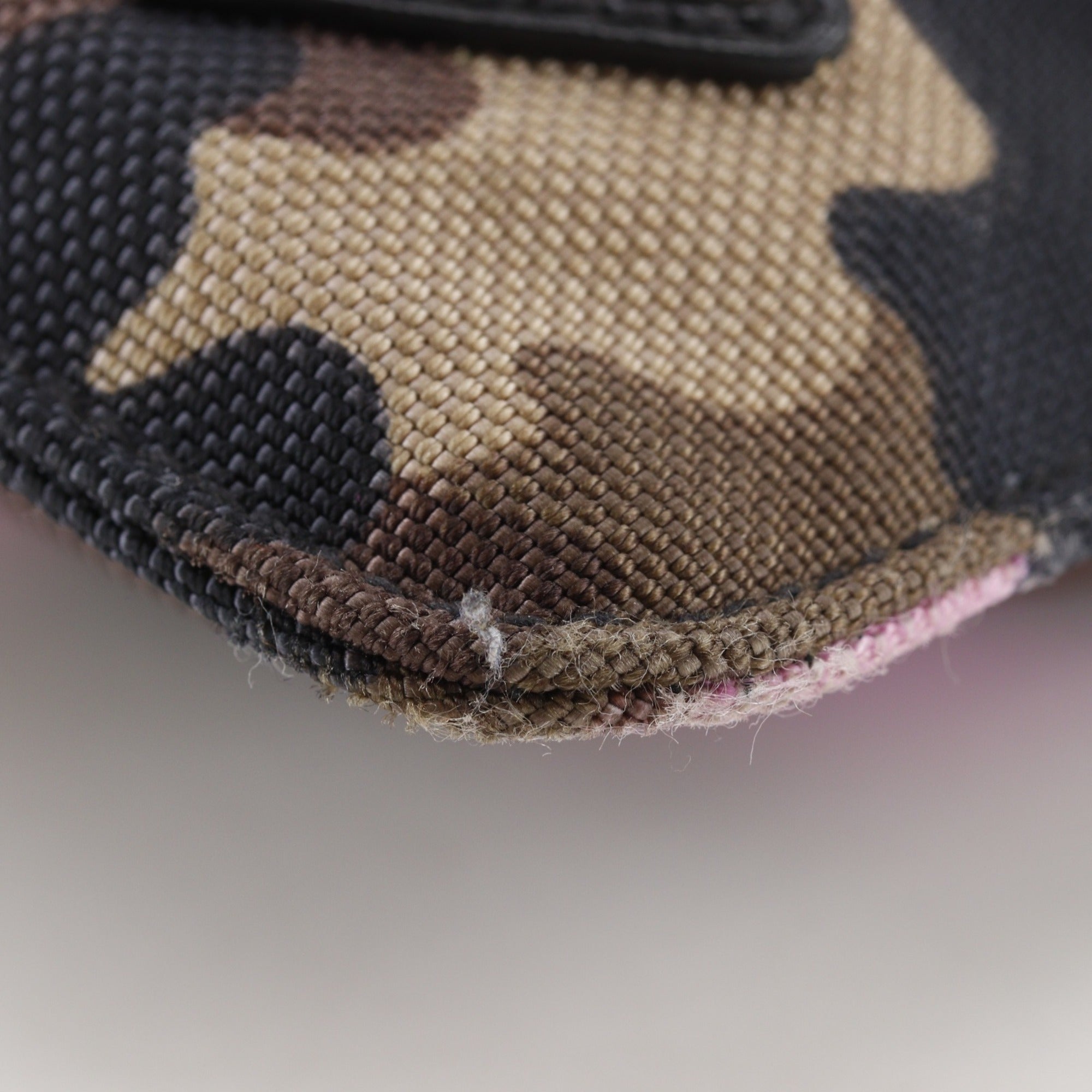 Prada Brown Pink Nylon Canvas Shoulder Bag (Pre-Owned)