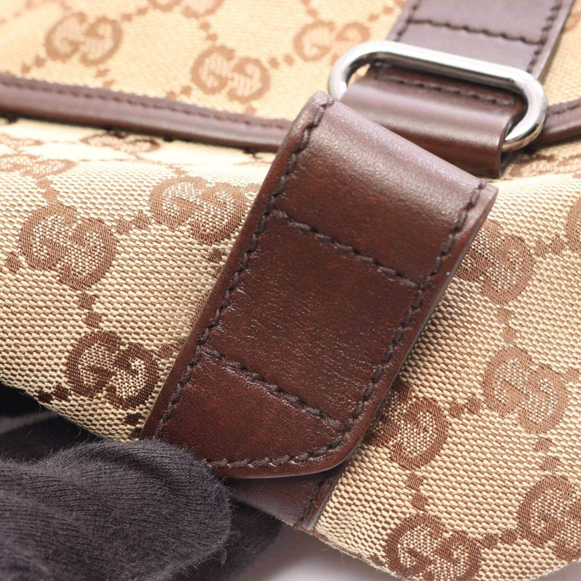 Gucci Beige Brown Gg Canvas Leather Fanny Pack Handbag (Pre-Owned)