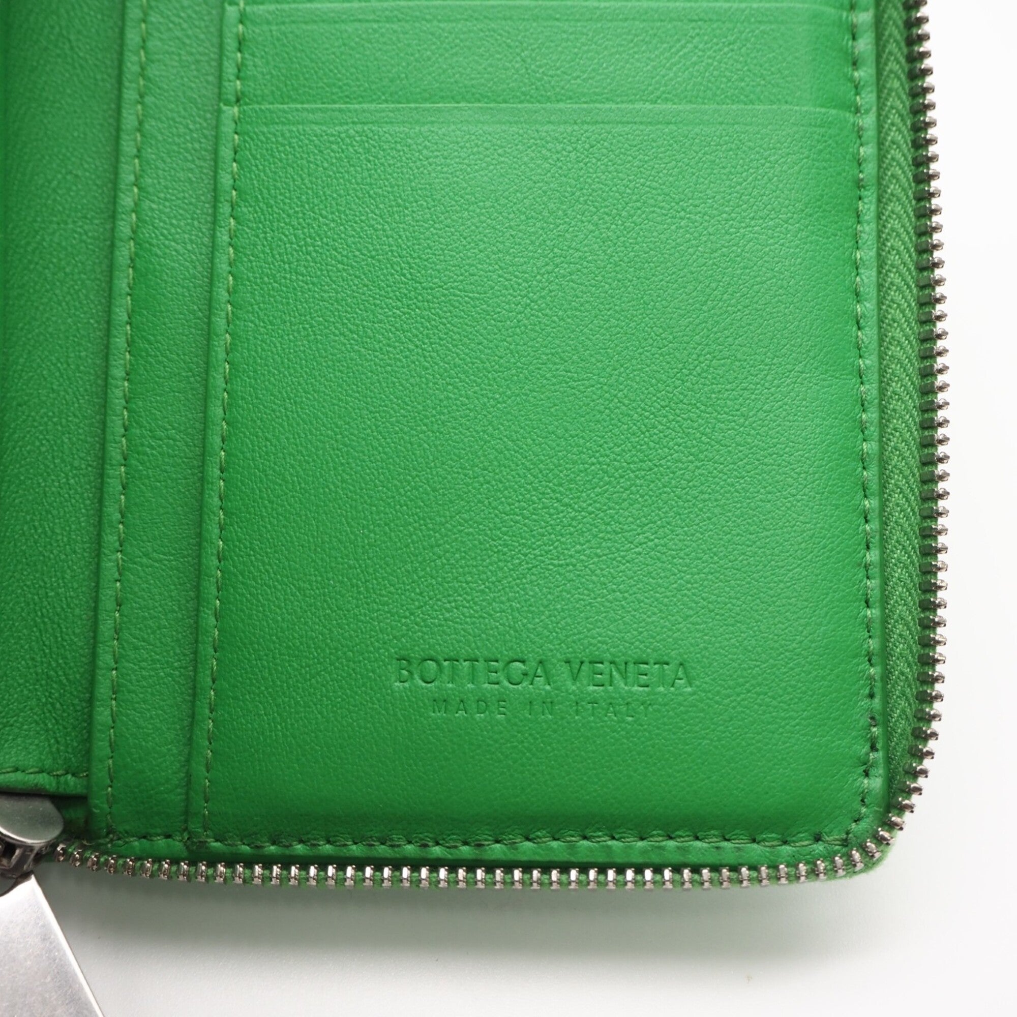 Bottega Veneta Intrecciato Green Leather Wallet (Bi-Fold) (Pre-Owned)