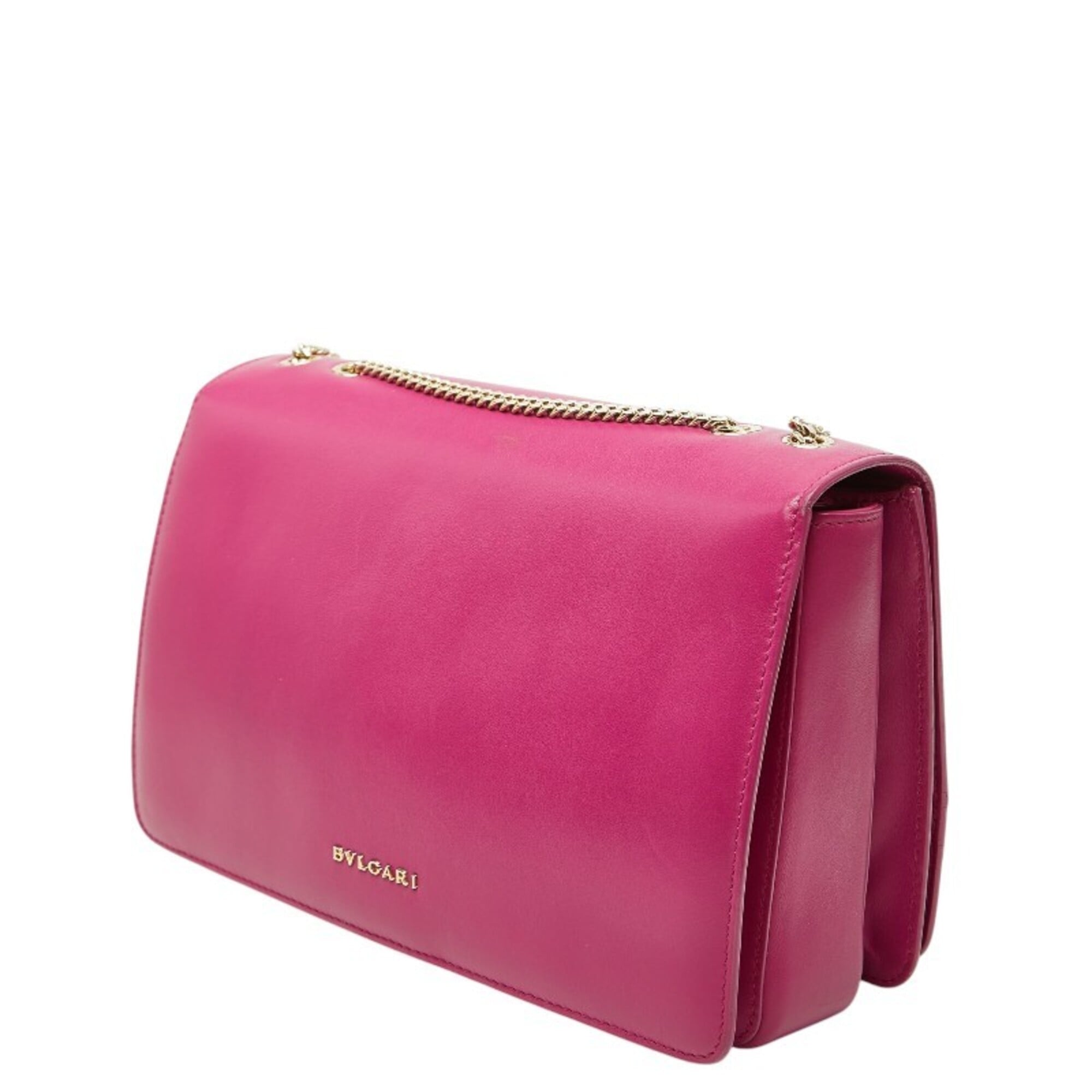 Bvlgari Pink Purple Leather Handbag Shoulder Bag (Pre-Owned)