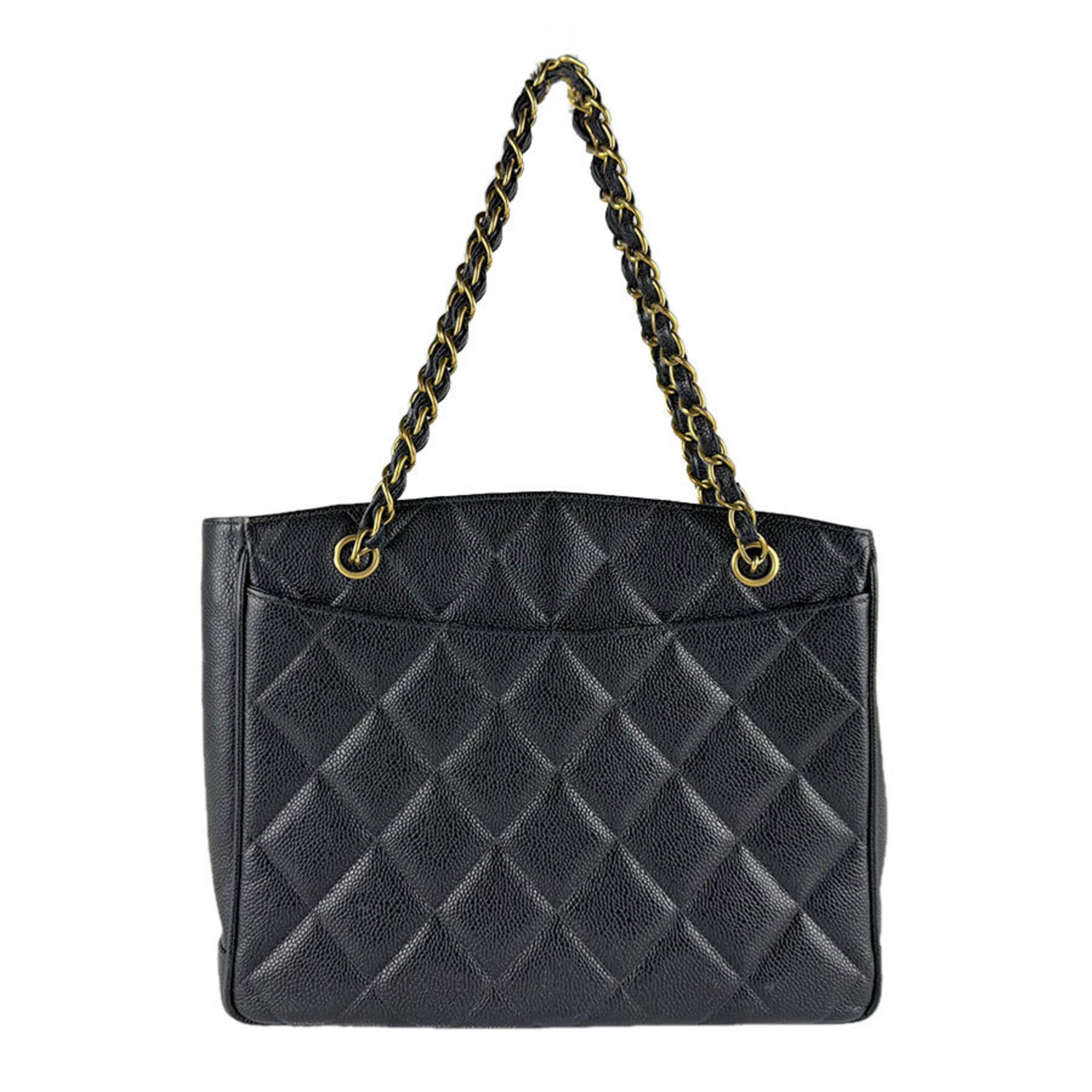 Chanel Black Grained Calfskin Shoulder Bag (Pre-Owned)