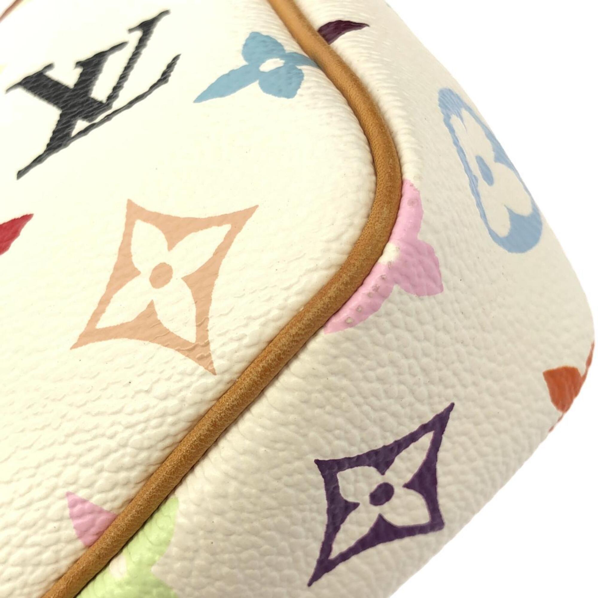 Louis Vuitton Multi-Color White Coated Canvas Pochette Pouch (Pre-Owned)