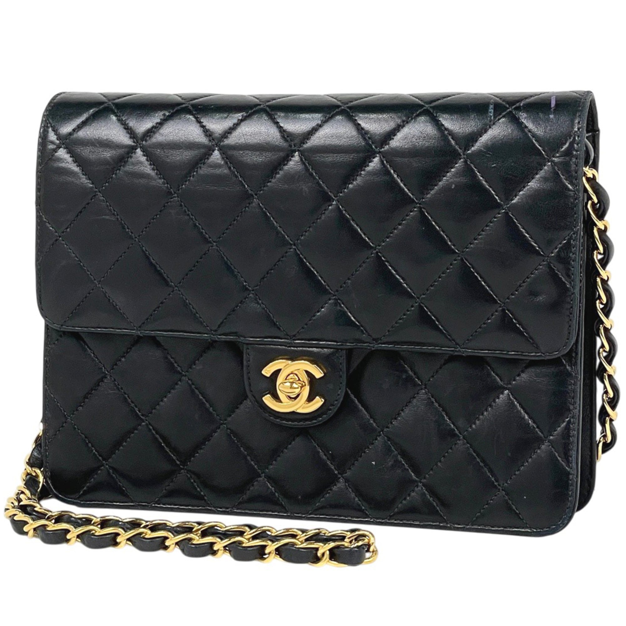 Chanel Black Leather Shoulder Bag (Pre-Owned)