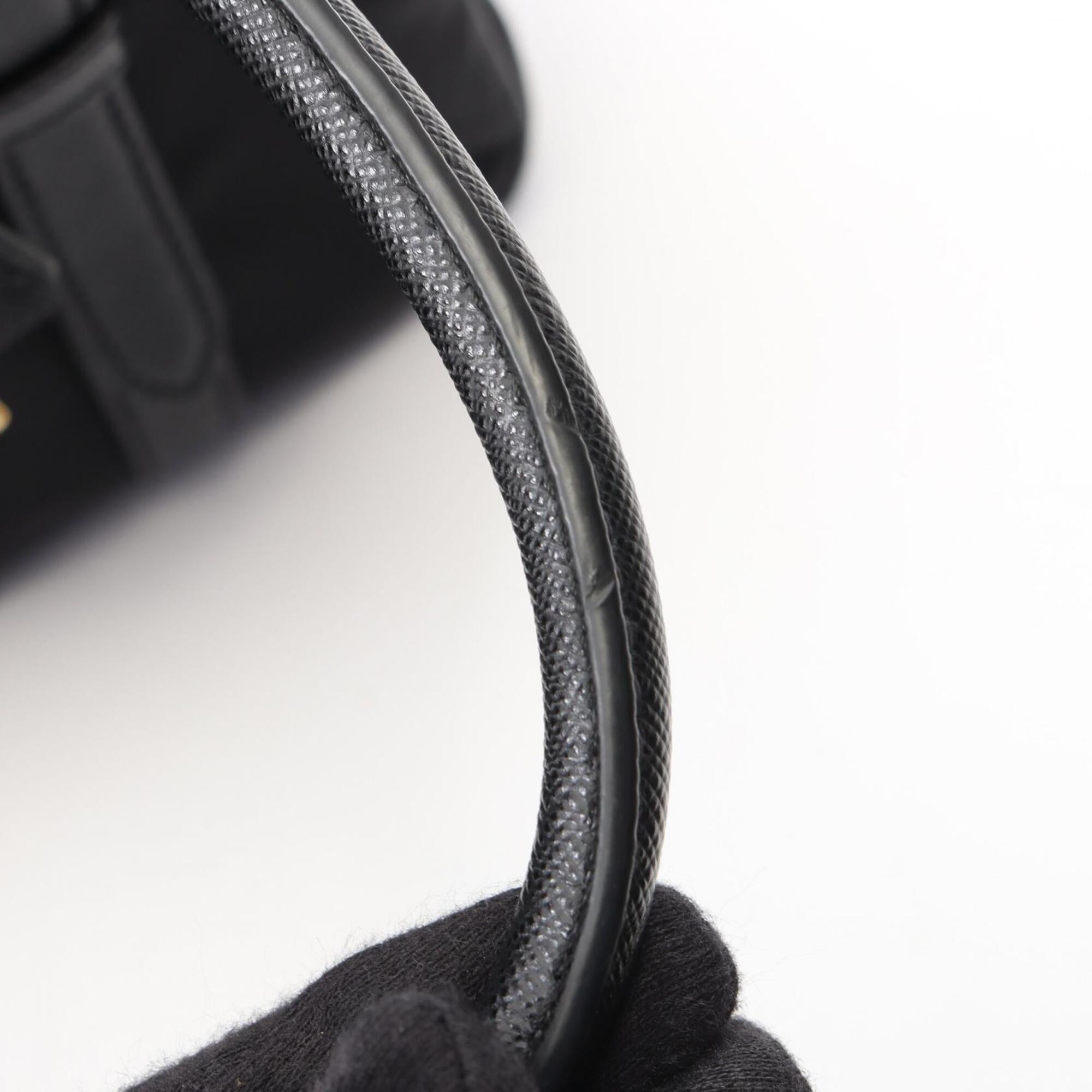 Prada Black Nylon Leather Handbag (Pre-Owned)