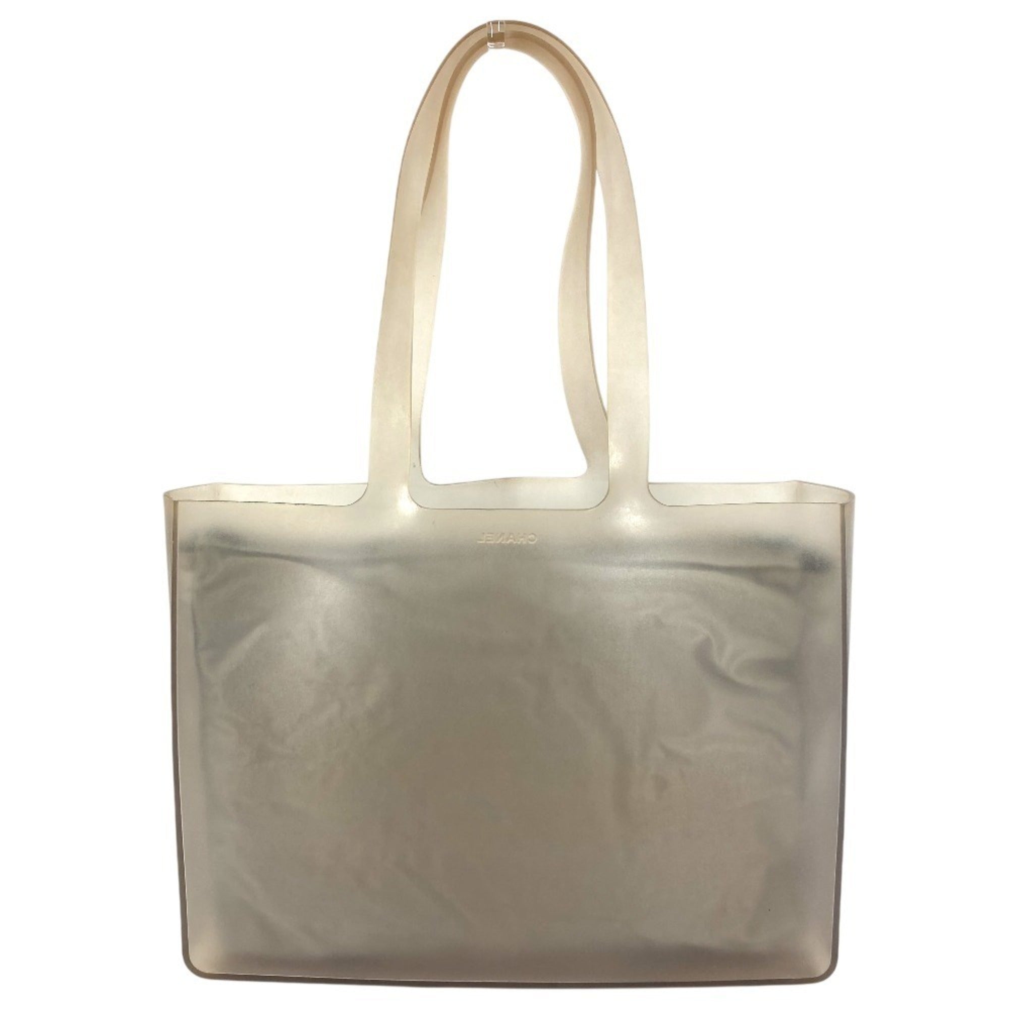 Chanel Gray Rubber Vinyl Beach Bag Shoulder Bag Tote Bag (Pre-Owned)