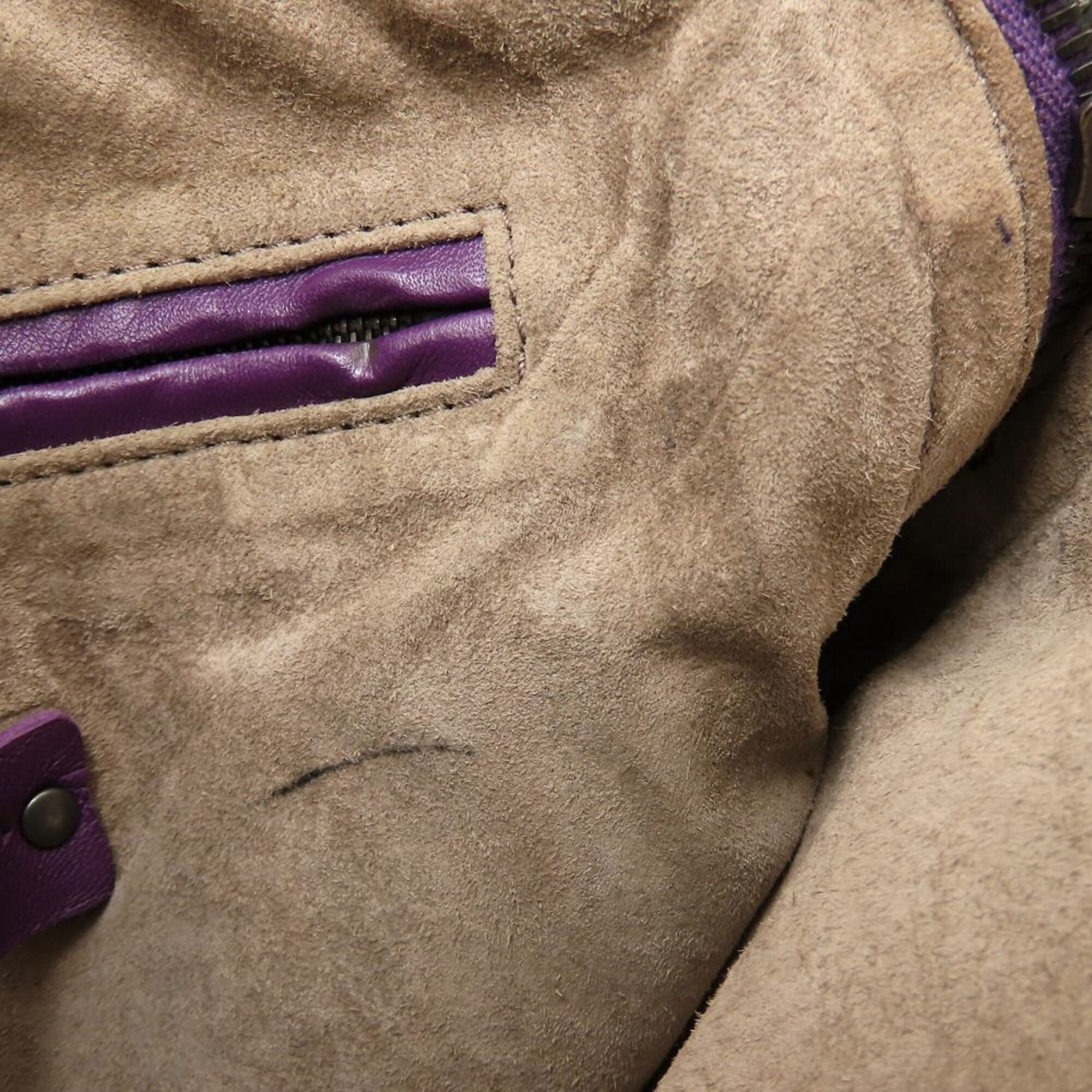 Bottega Veneta Purple Leather Shoulder Bag (Pre-Owned)