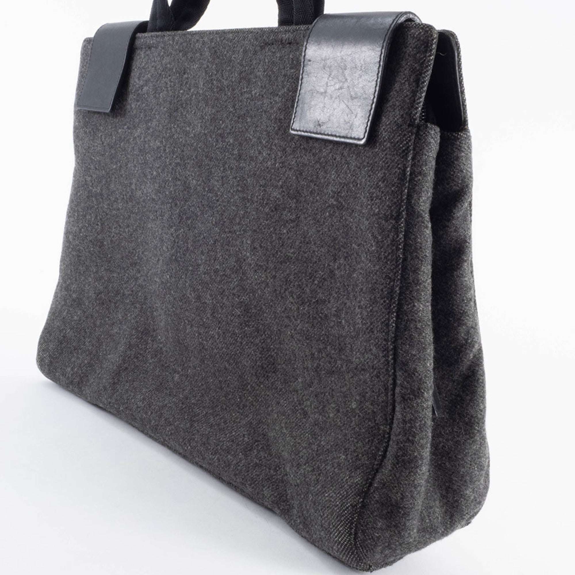 Prada Gray Polyester Handbag (Pre-Owned)