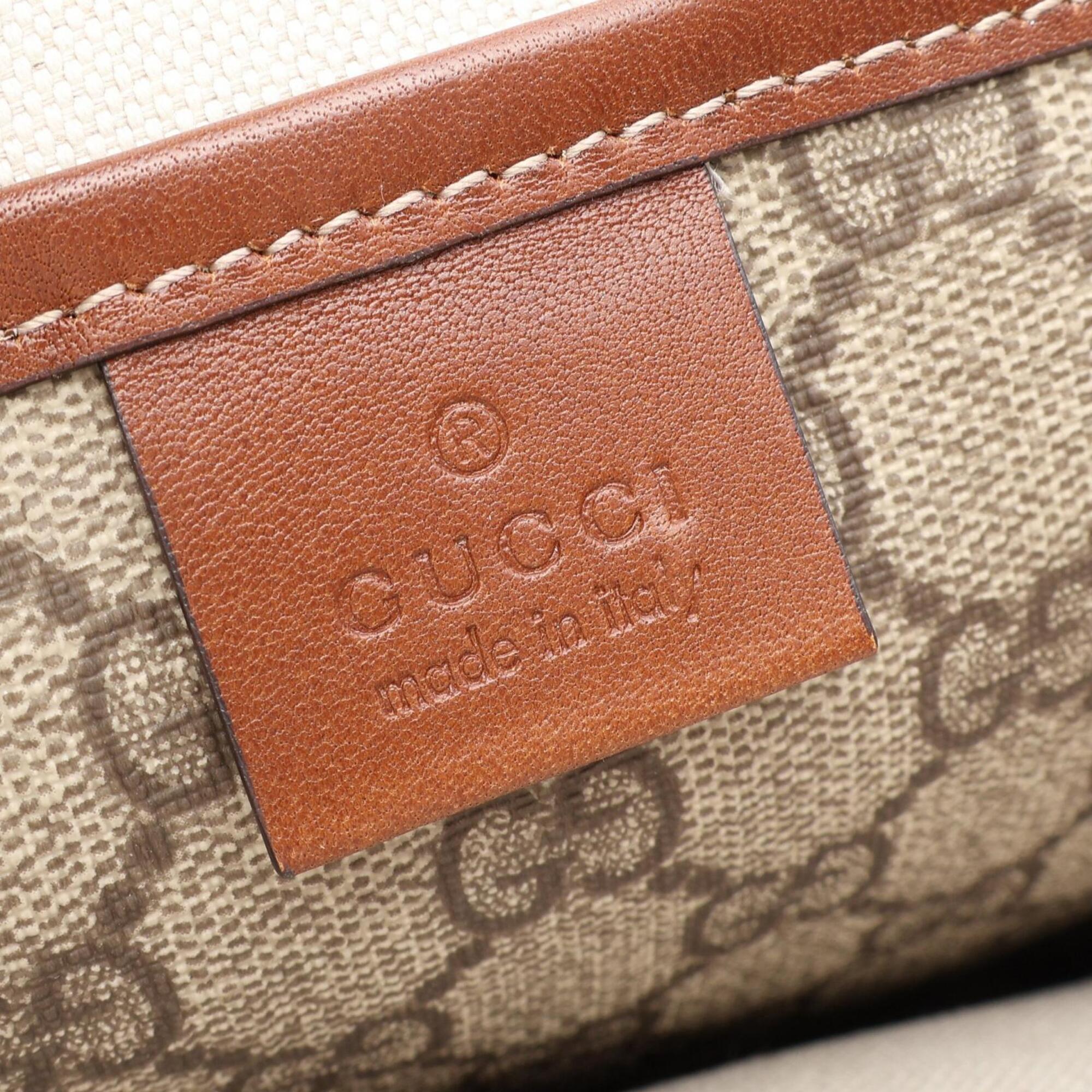 Gucci Beige Brown Multi-Color Pvc Leather Handbag Tote Bag (Pre-Owned)