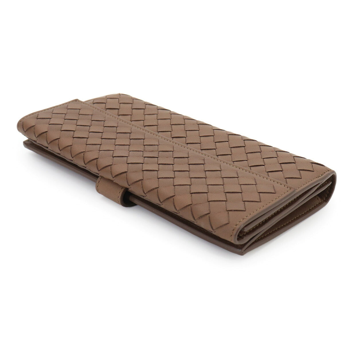 Bottega Veneta Brown Intrecciato Long Wallet (Bi-Fold) (Pre-Owned)