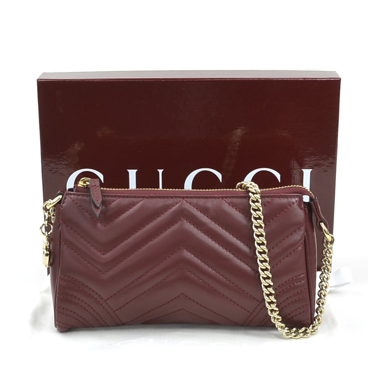 Gucci Bordeaux Leather Handbag (Pre-Owned)