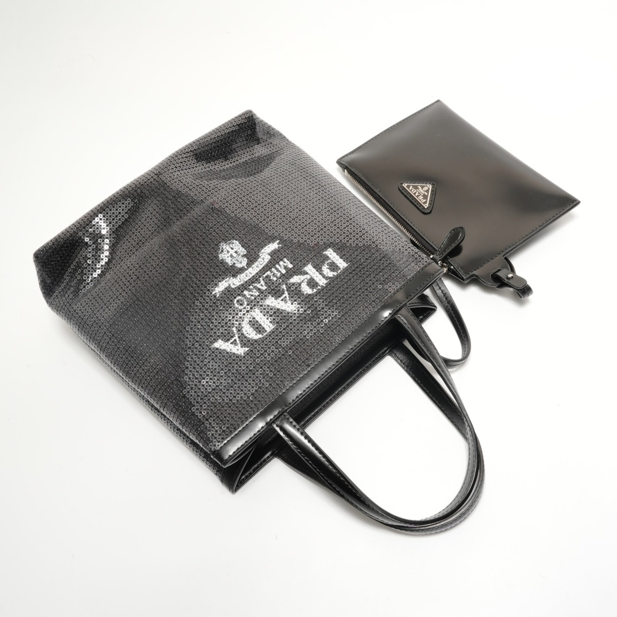 Prada Black Spangles Handbag Pouch (Pre-Owned)
