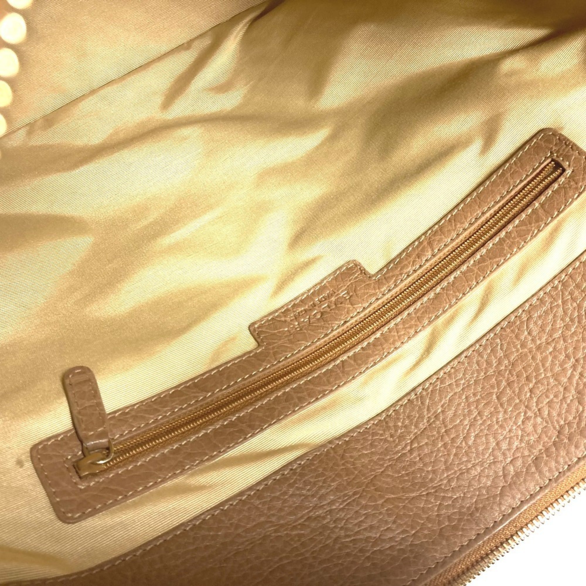 Bvlgari Beige Leather Coated Canvas Shoulder Bag (Pre-Owned)