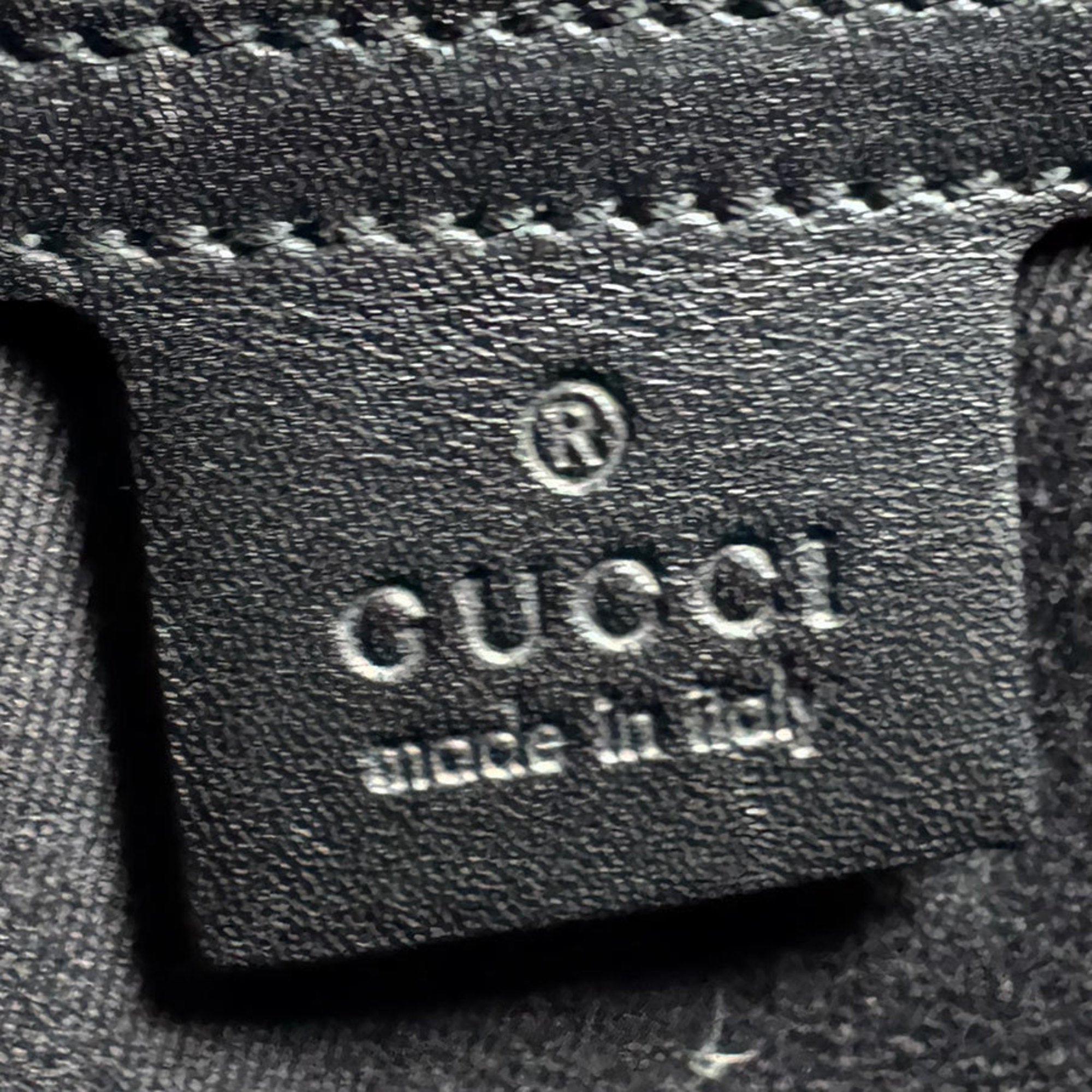 Gucci Black Gg Canvas Leather Shoulder Bag (Pre-Owned)