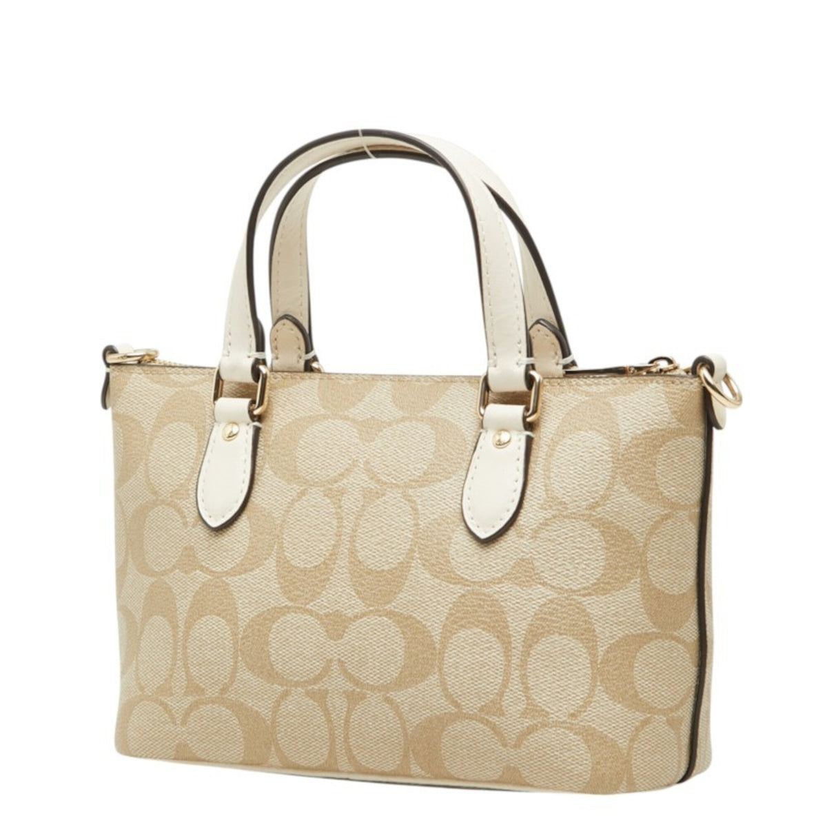 Coach Beige Pvc Leather Handbag Shoulder Bag (Pre-Owned)