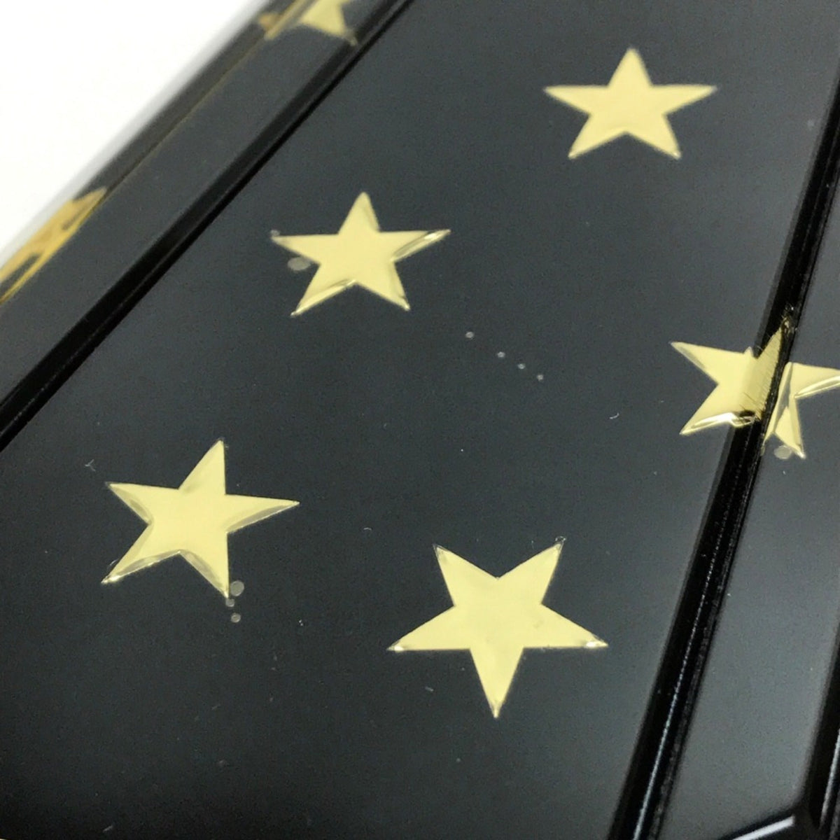 Jimmy Choo Black Gold Leather Plastic Clutch Bag Pochette Shoulder Bag (Pre-Owned)